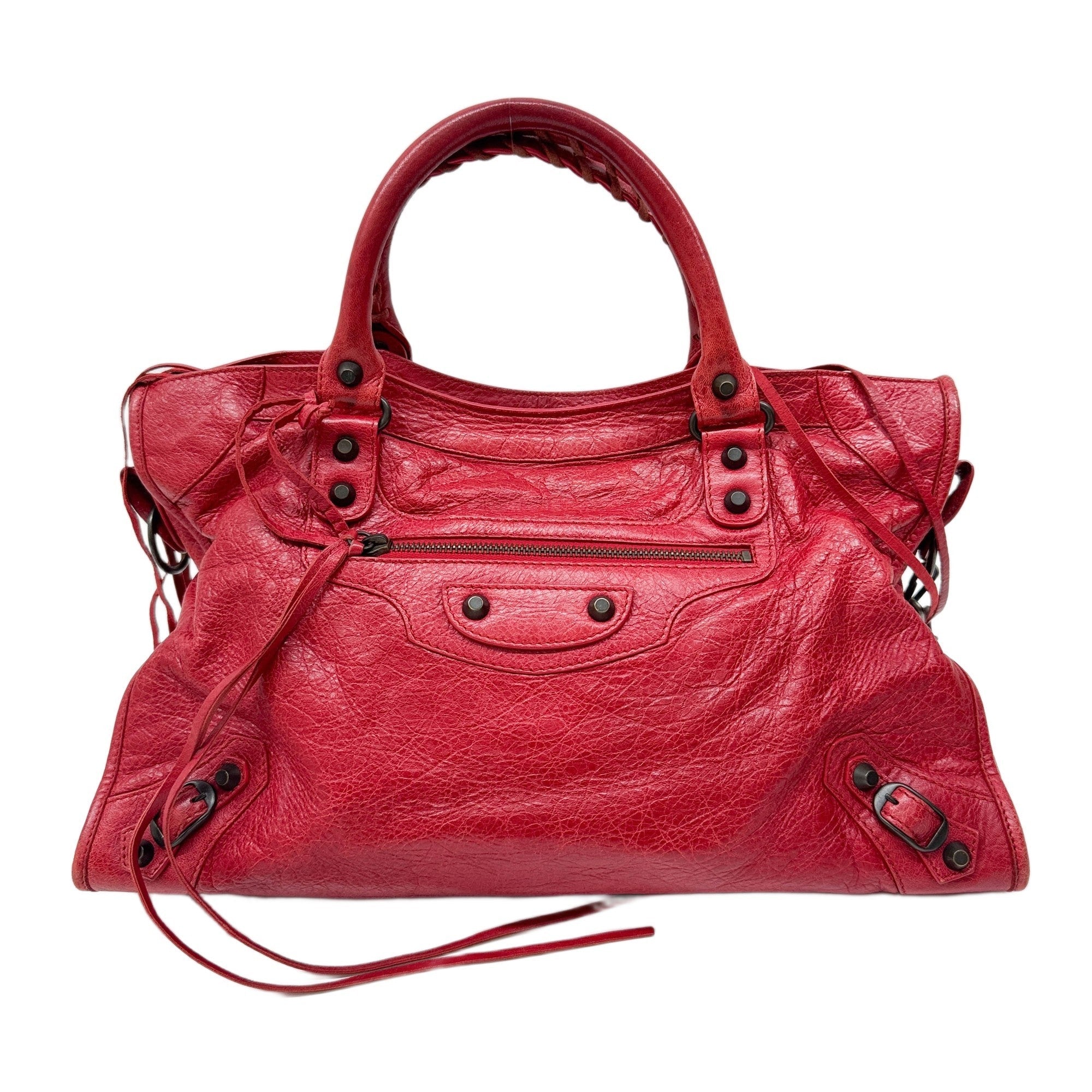 The City Red Leather Two-Way Bag