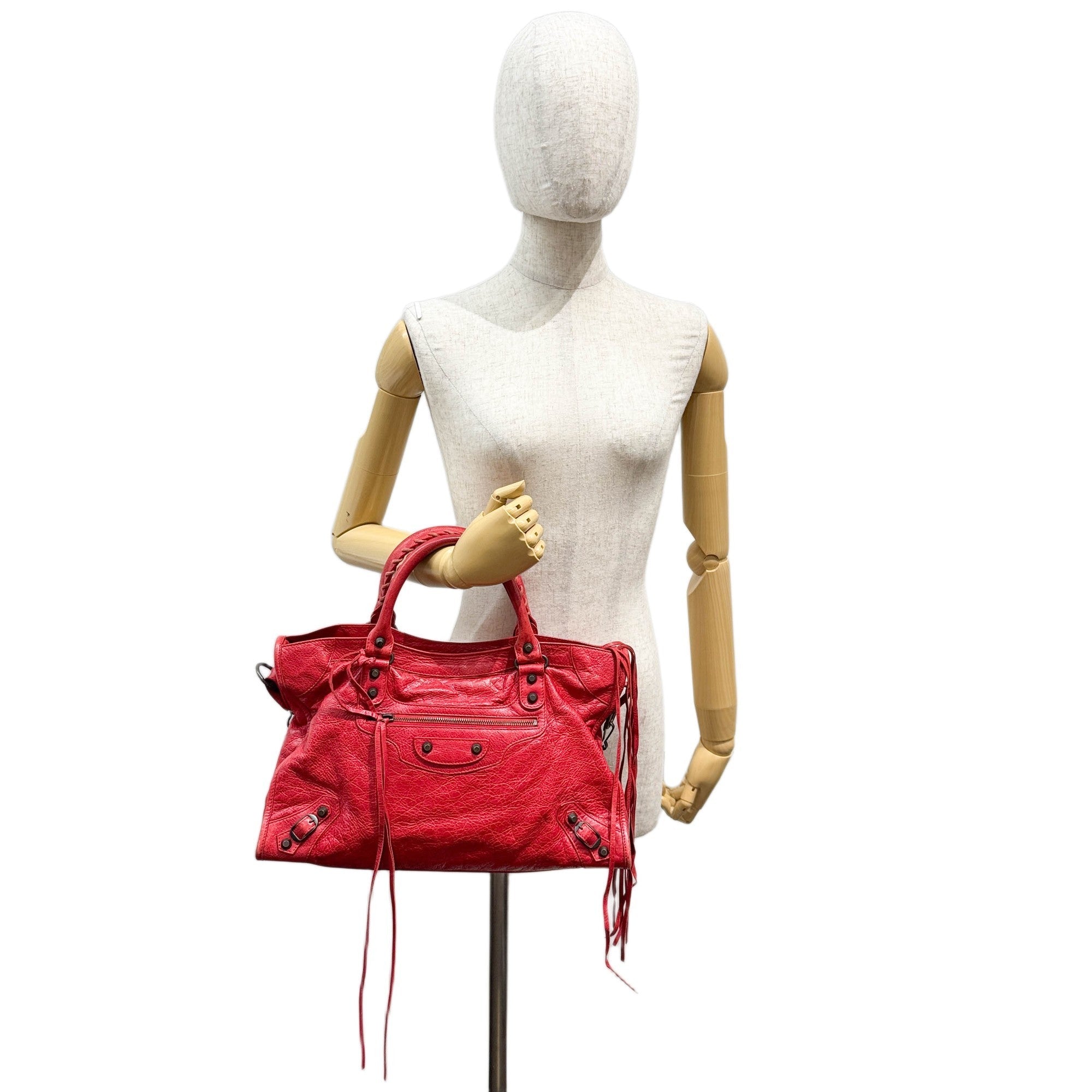 The City Red Leather Two-Way Bag