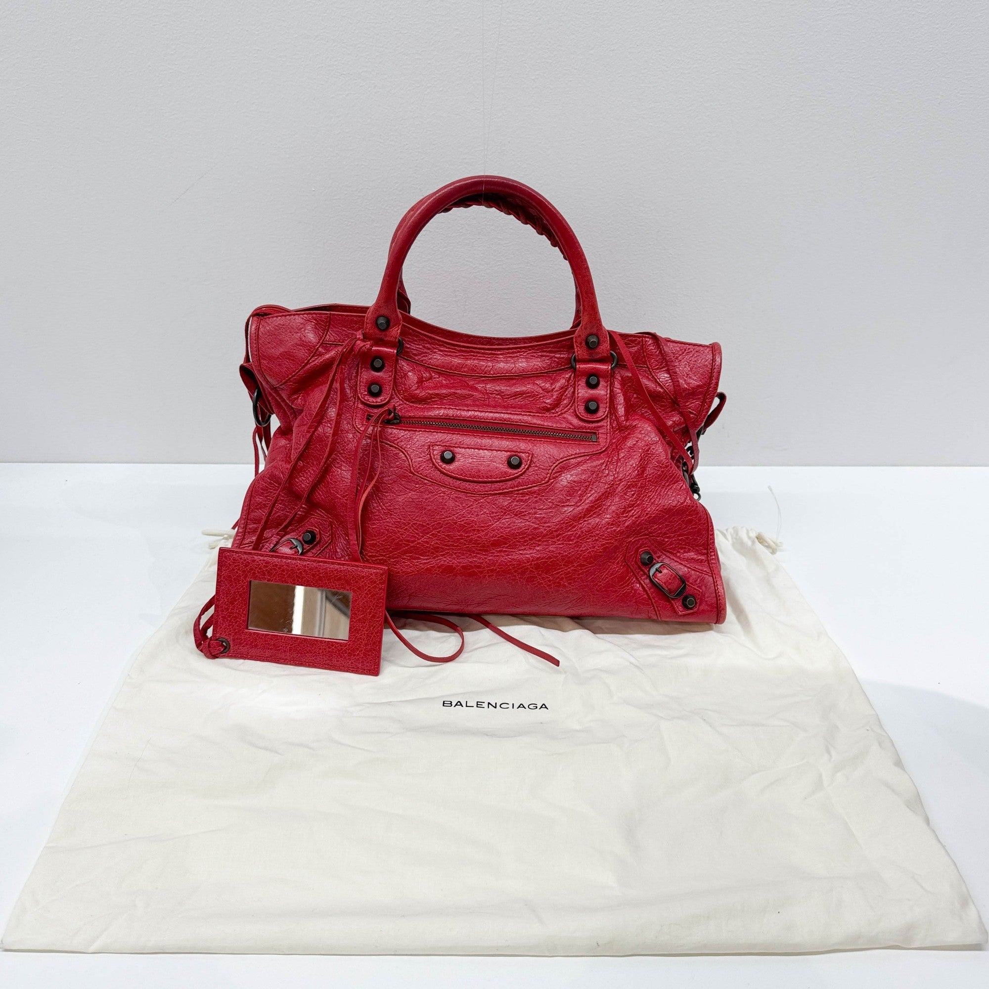 The City Red Leather Two-Way Bag