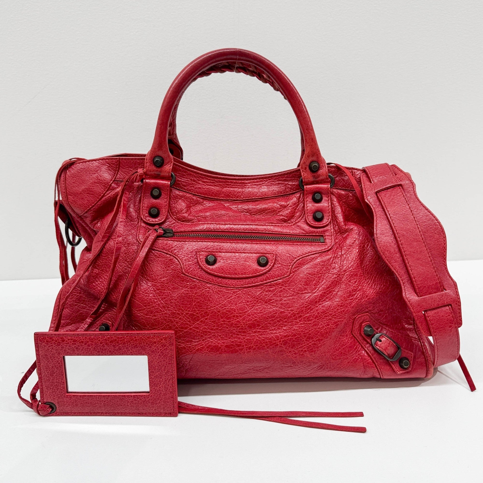 The City Red Leather Two-Way Bag