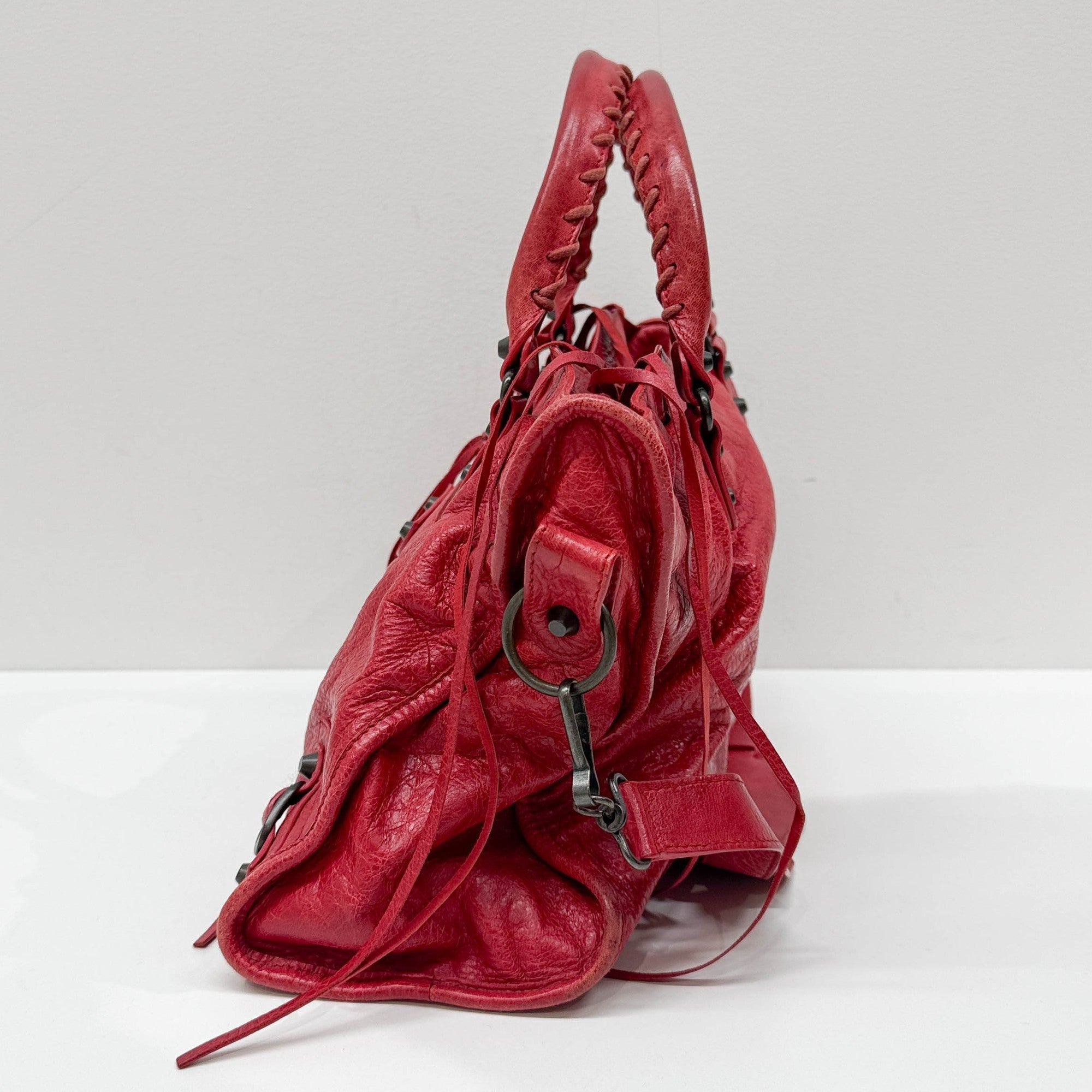 The City Red Leather Two-Way Bag
