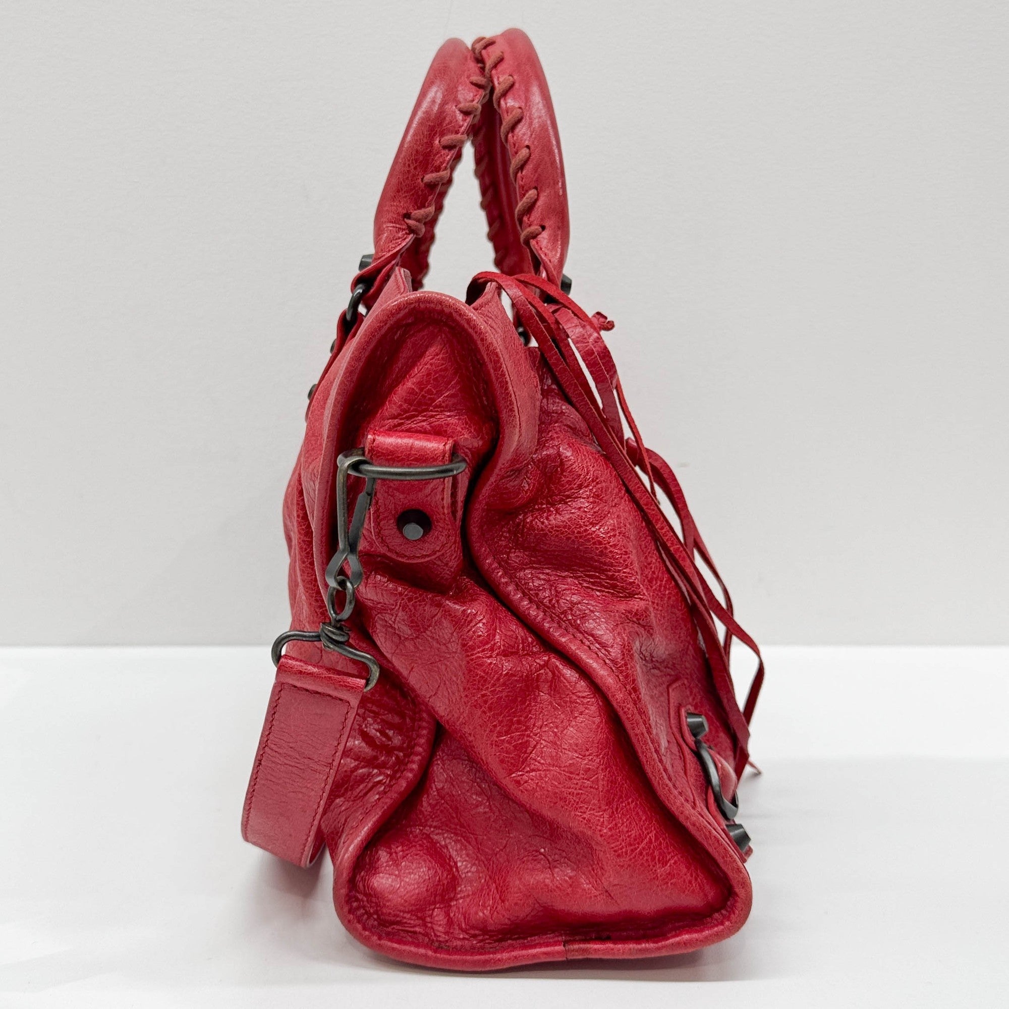 The City Red Leather Two-Way Bag