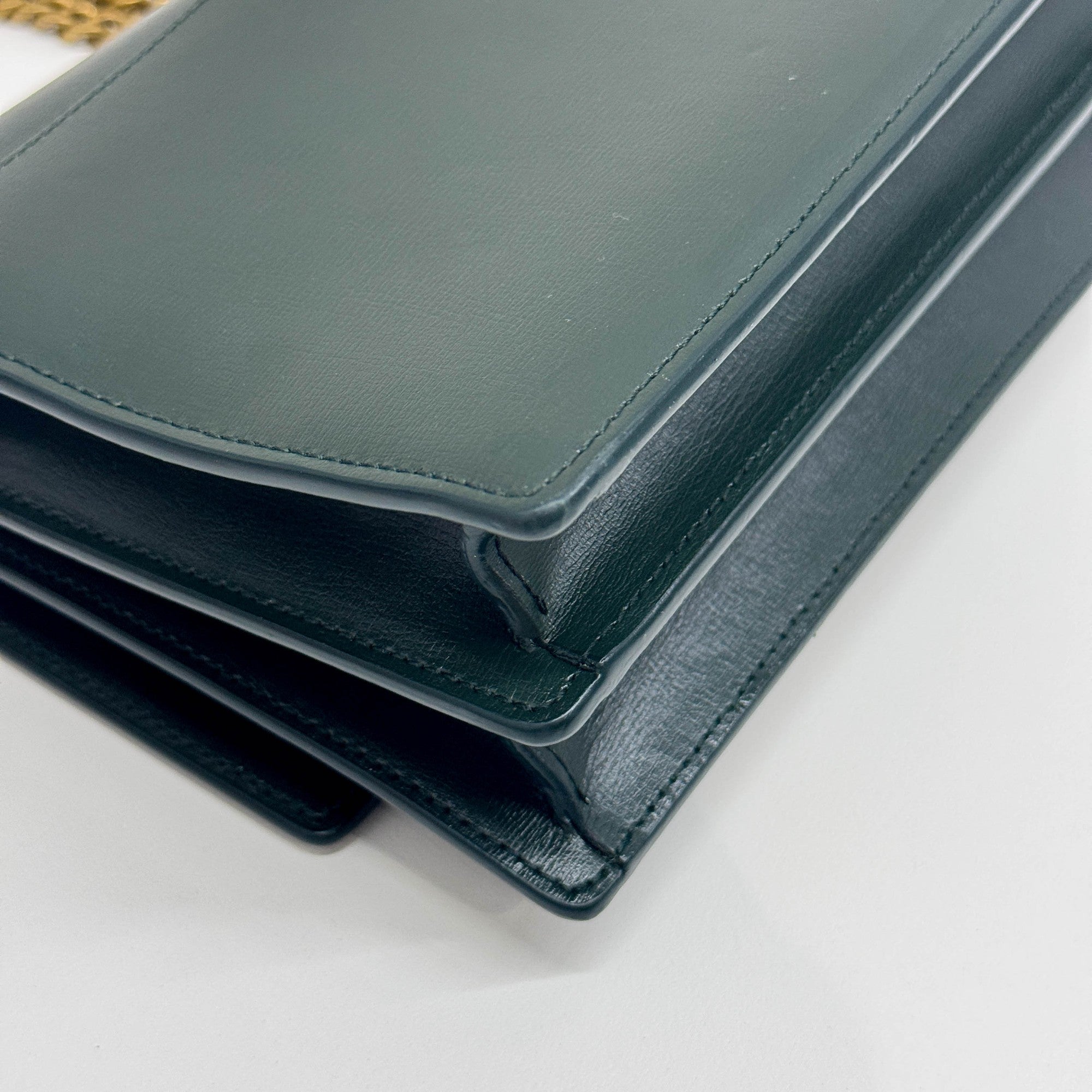 Sunset Forest Green Leather Shoulder Bag