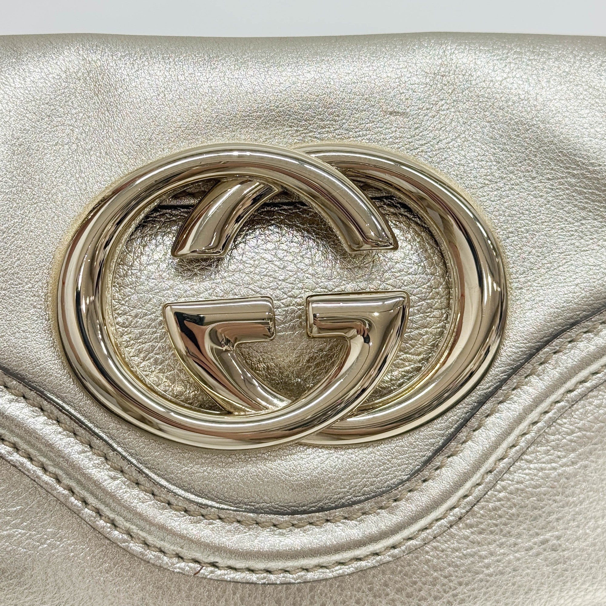 Britt Braided Trim Metallic Gold Shoulder Bag