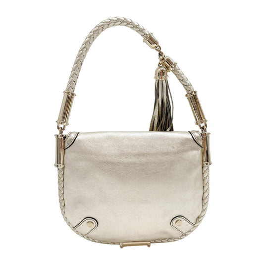 Britt Braided Trim Metallic Gold Shoulder Bag