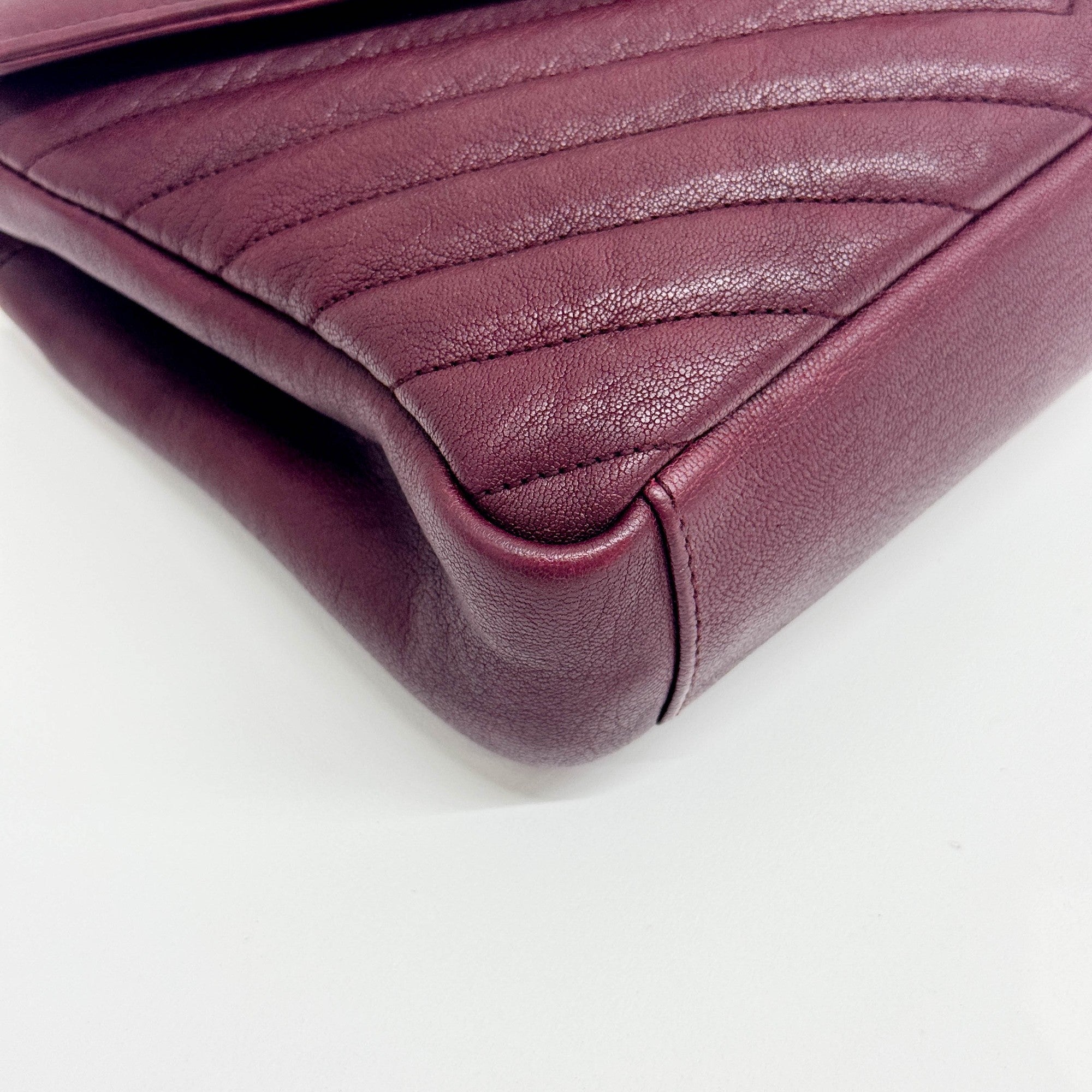 College Bordeaux Leather Two Way Bag