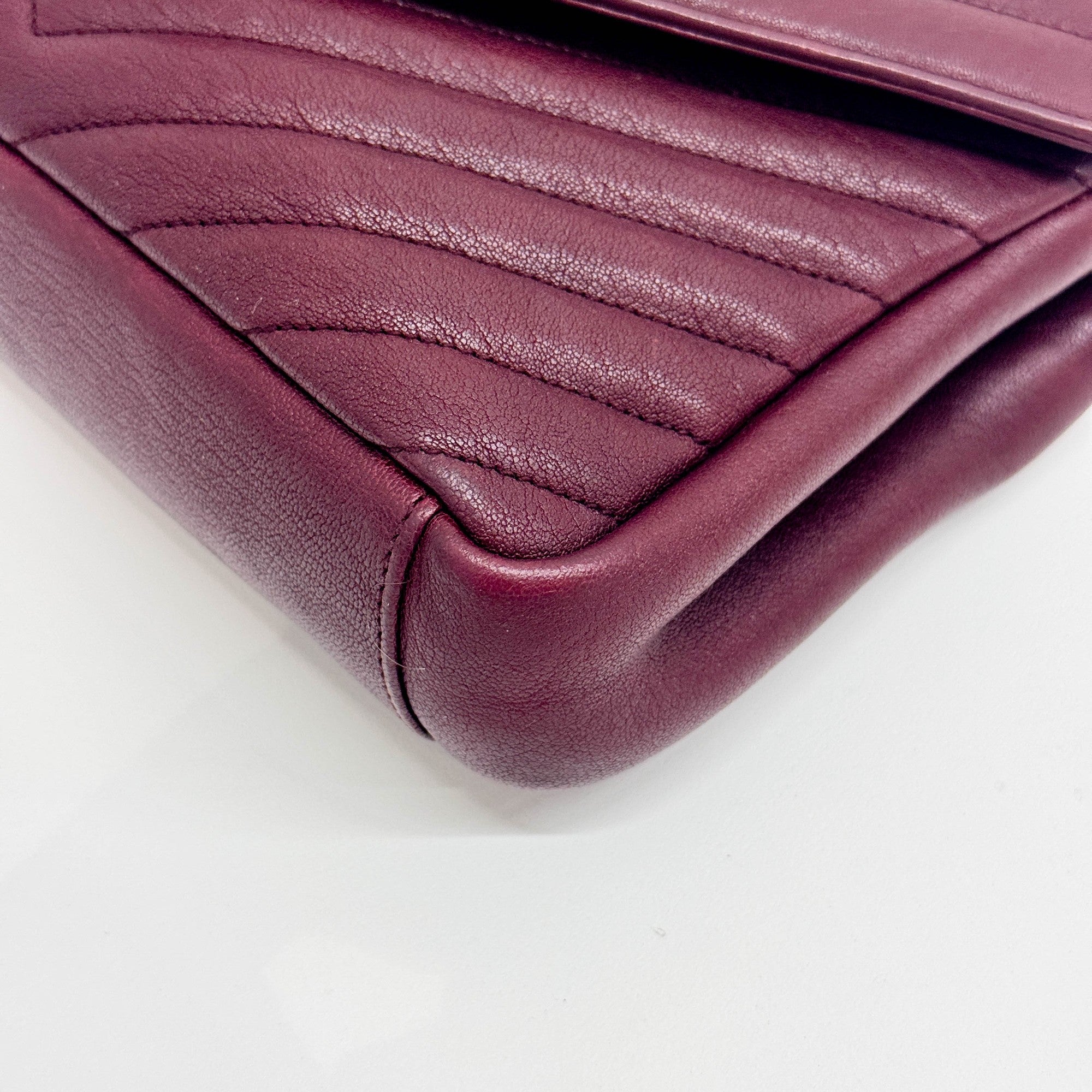 College Bordeaux Leather Two Way Bag
