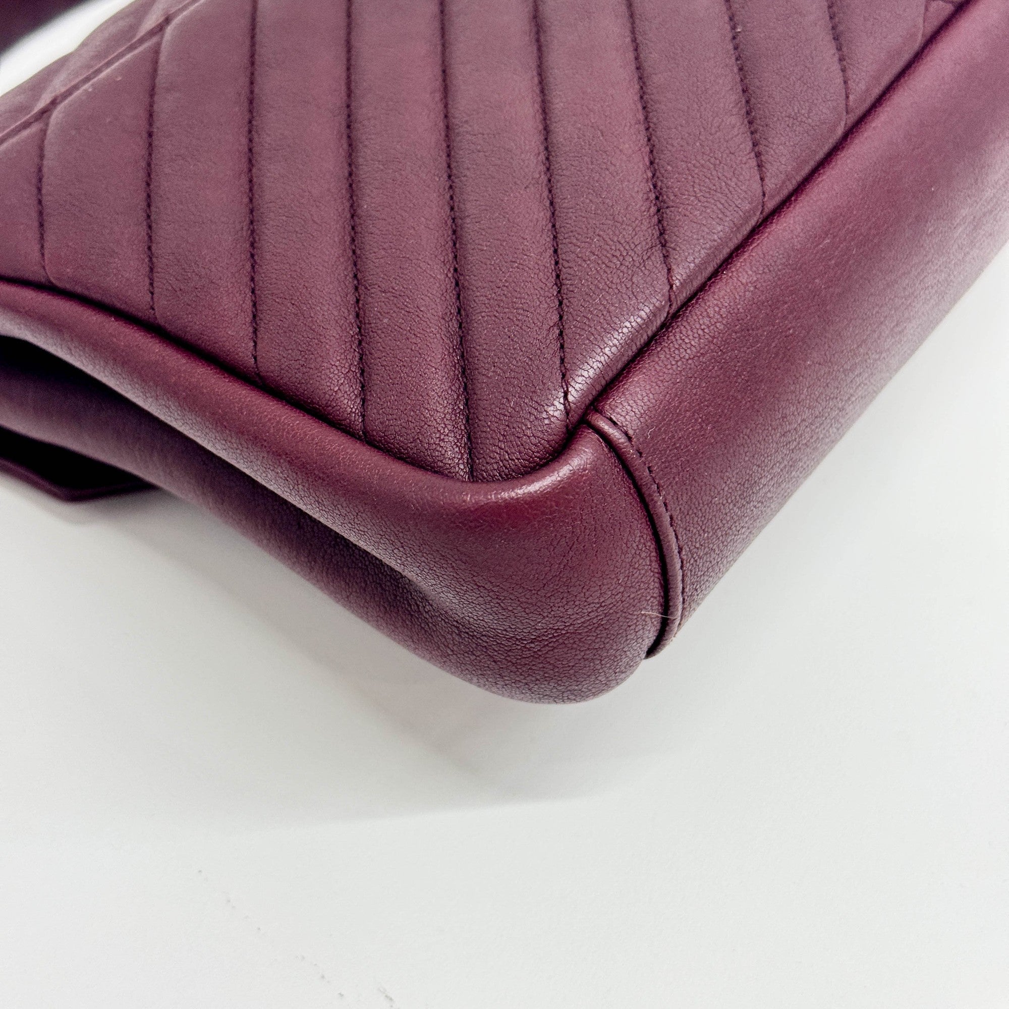 College Bordeaux Leather Two Way Bag