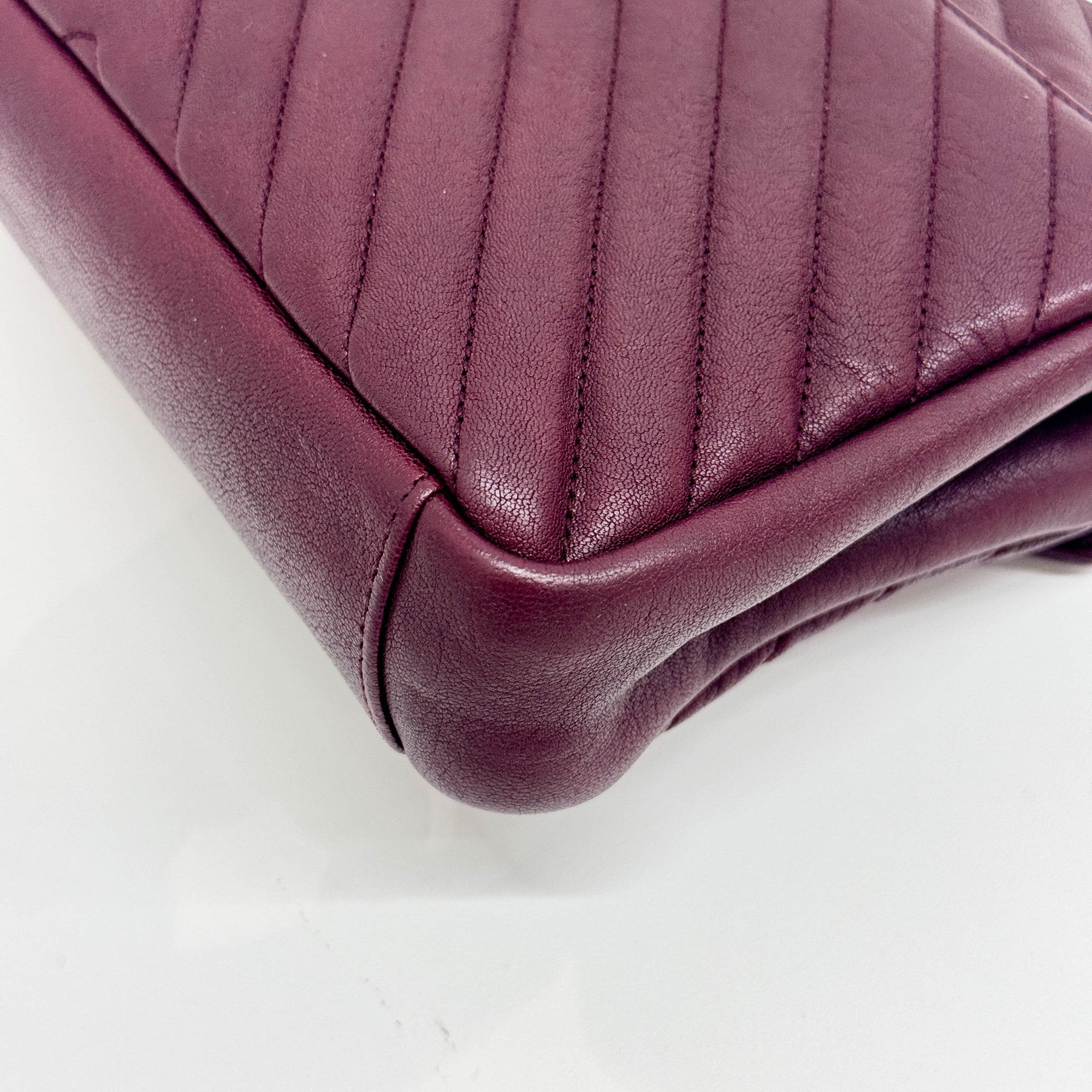 College Bordeaux Leather Two Way Bag