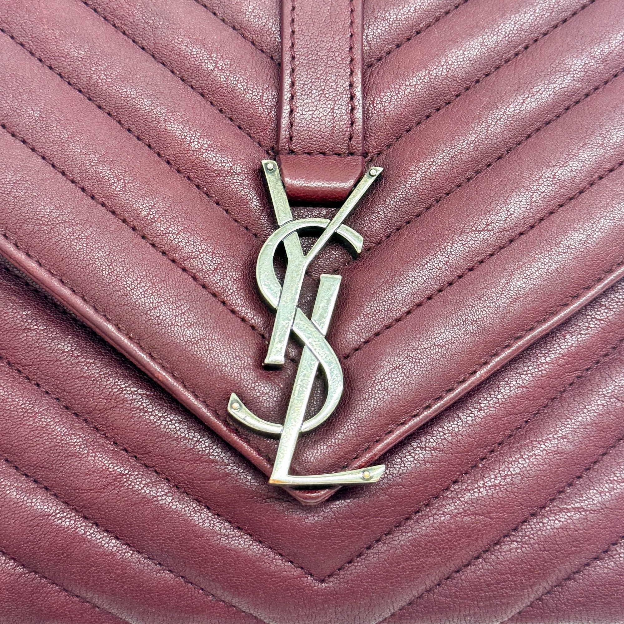 College Bordeaux Leather Two Way Bag