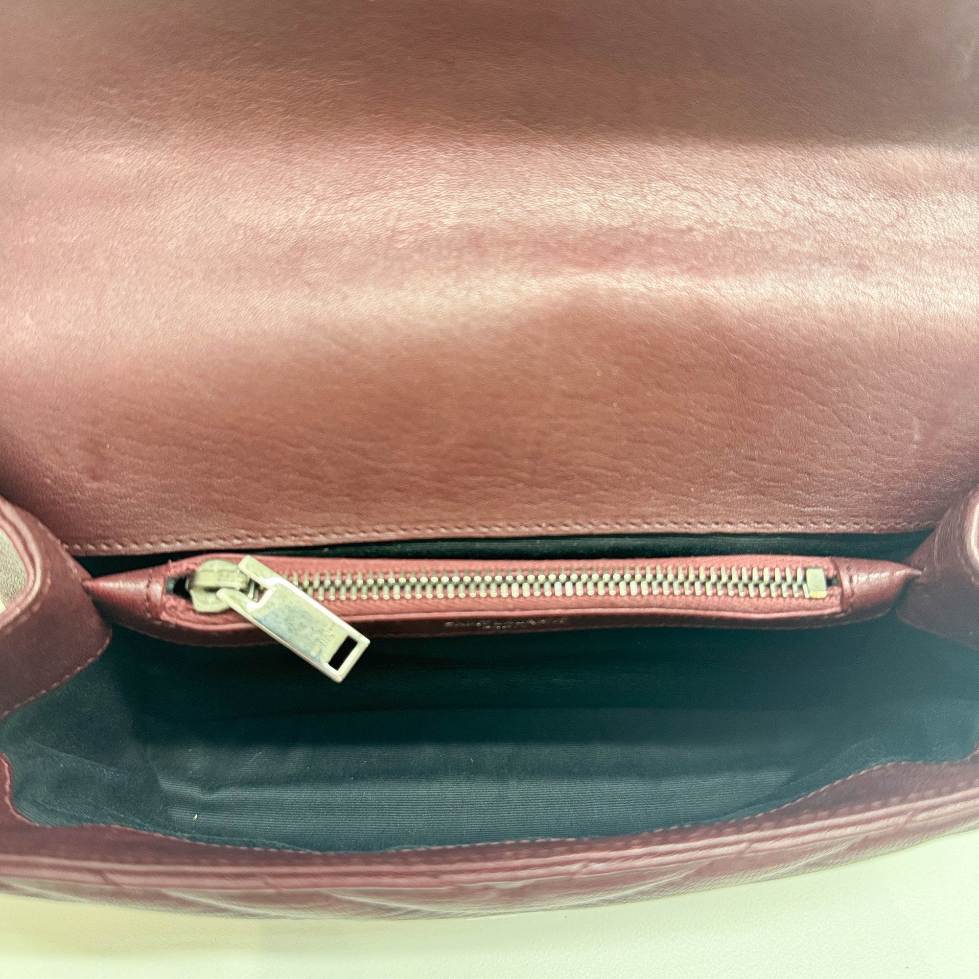 College Bordeaux Leather Two Way Bag