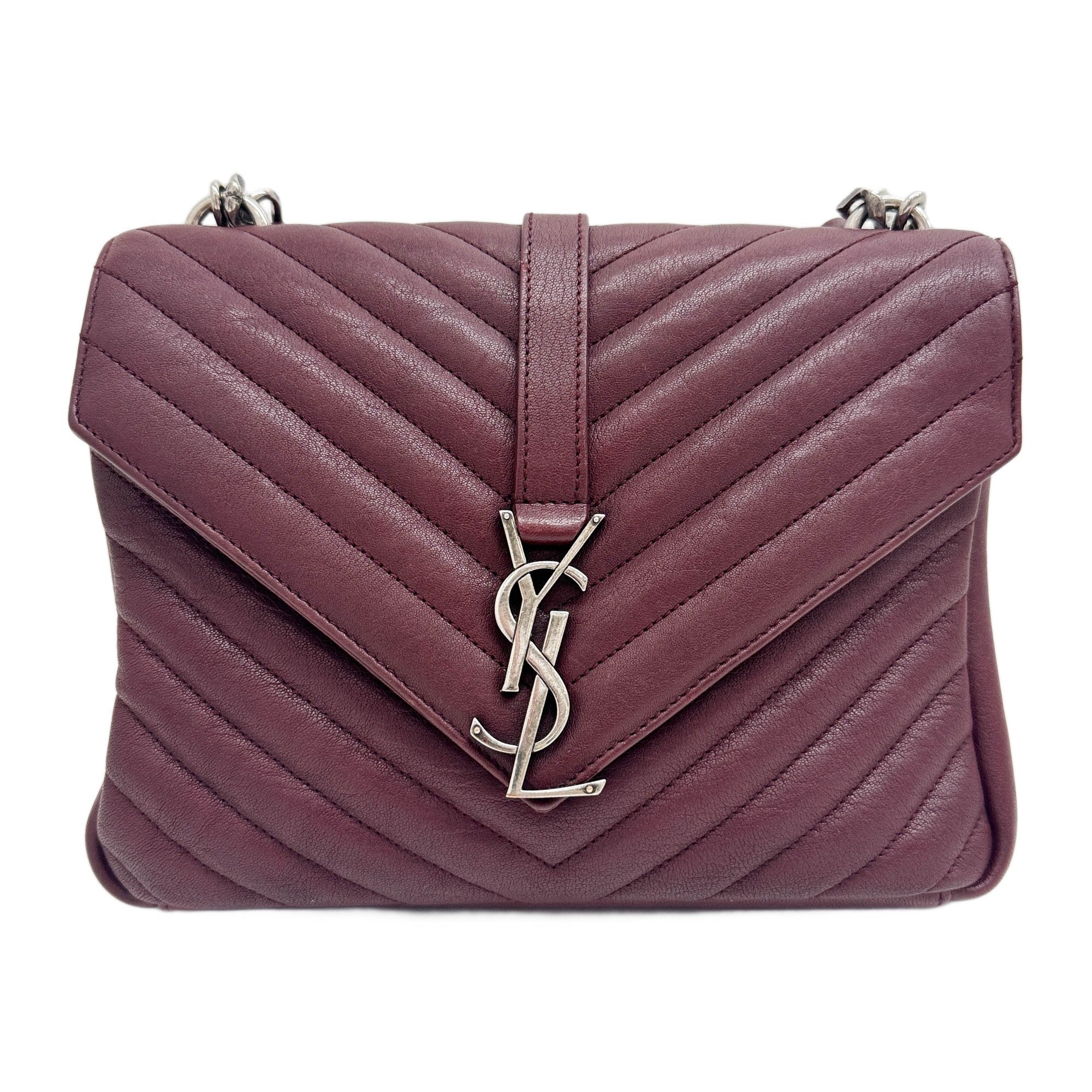 College Bordeaux Leather Two Way Bag