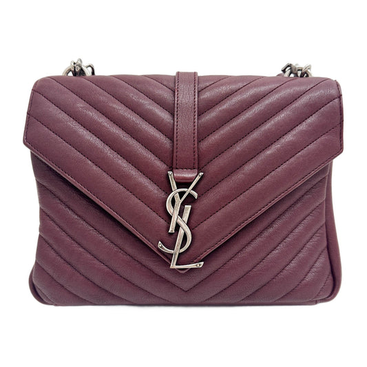 College Bordeaux Leather Two Way Bag