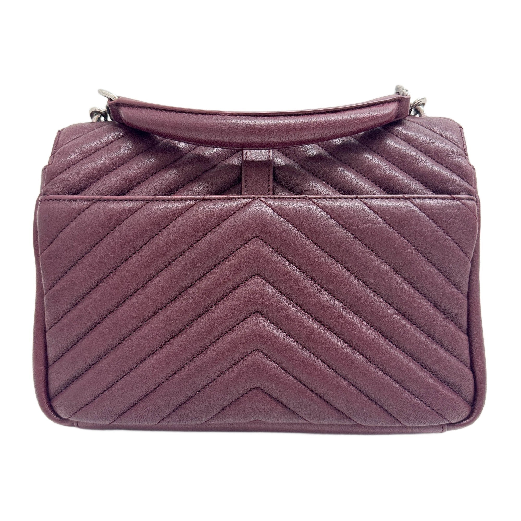 College Bordeaux Leather Two Way Bag