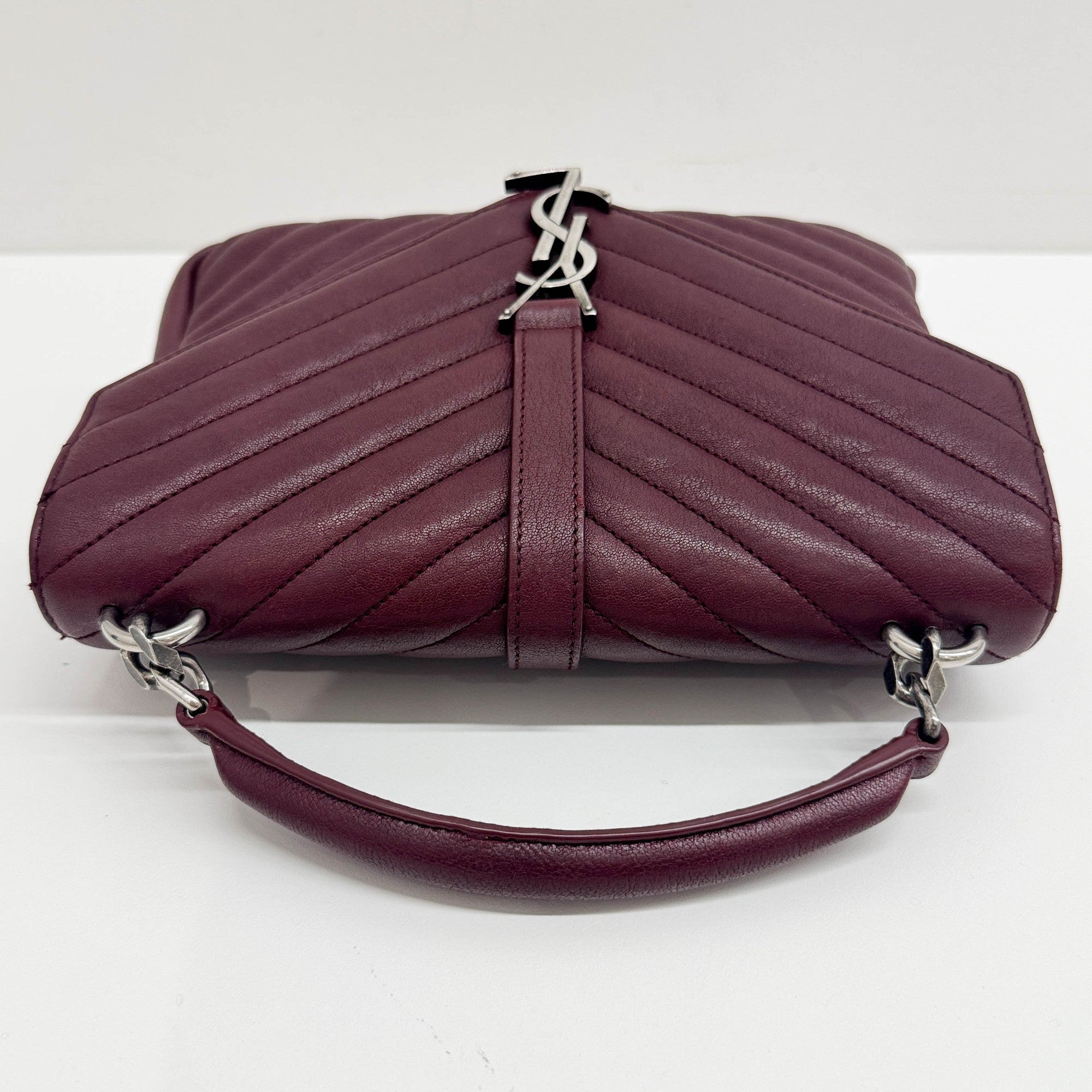 College Bordeaux Leather Two Way Bag