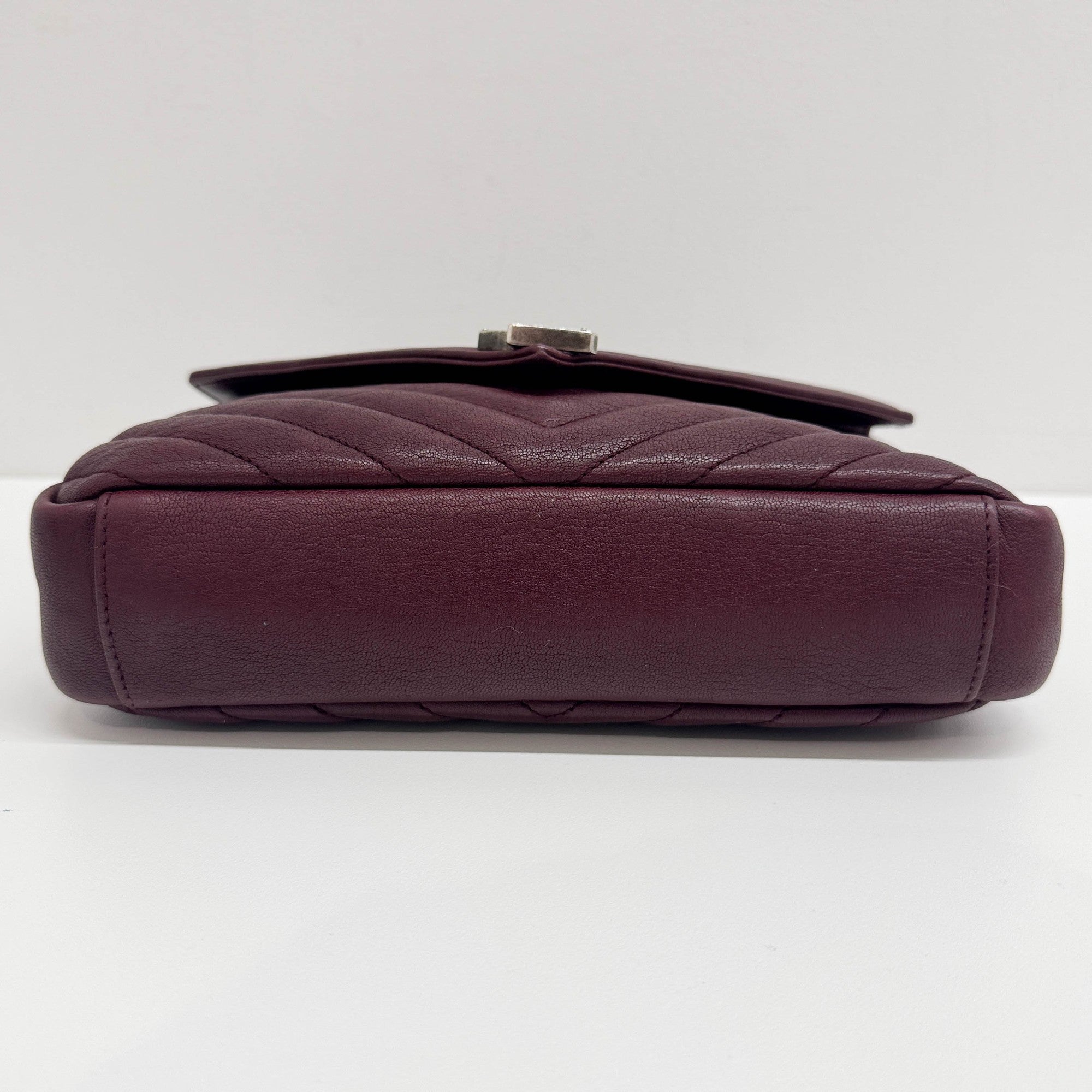 College Bordeaux Leather Two Way Bag