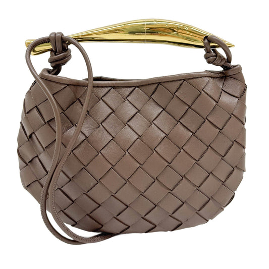 Mini Sardine Intrecciato Brown Leather Crossbody Bag