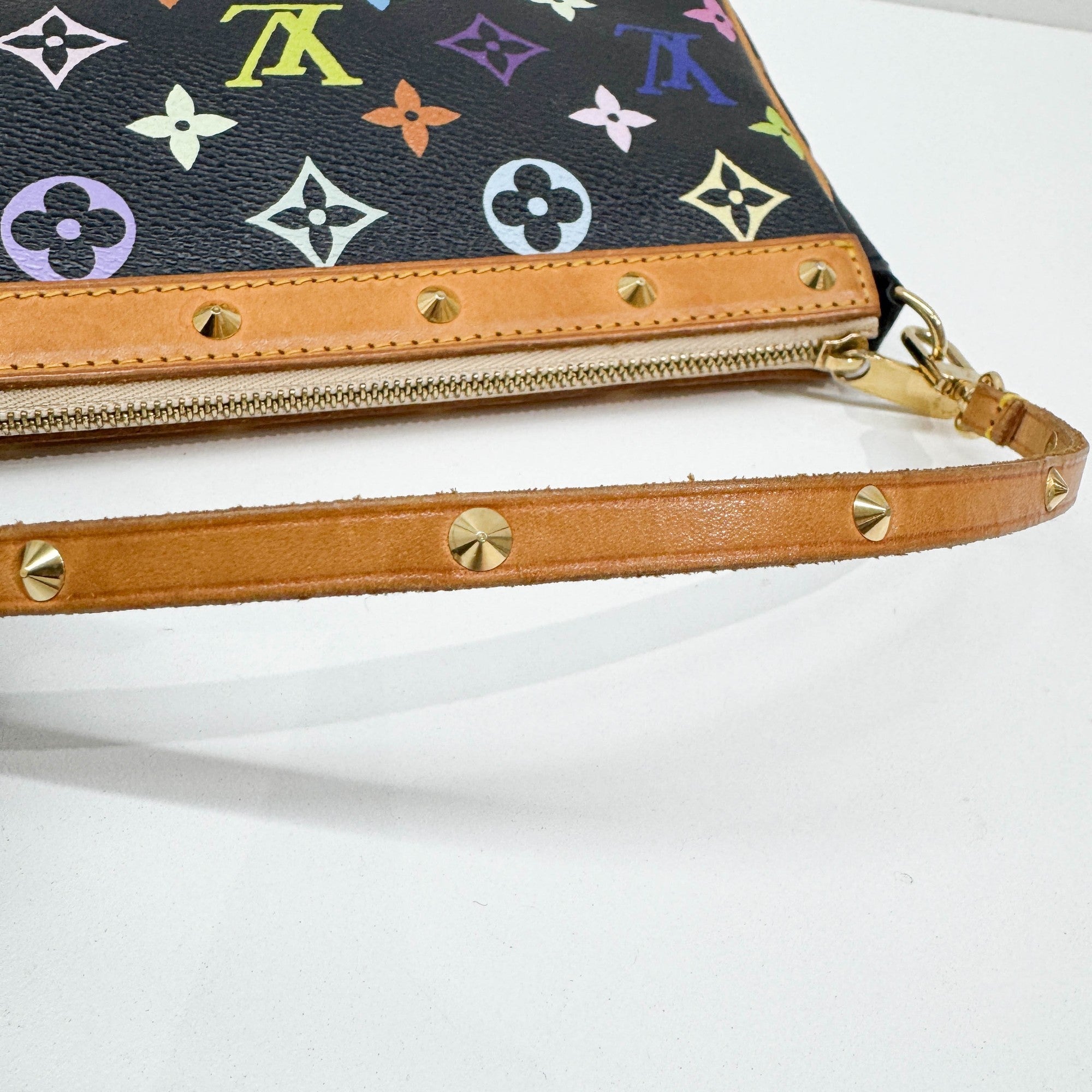 LV x Takashi Murakami Brown Canvas Pochette Accessoire Bag