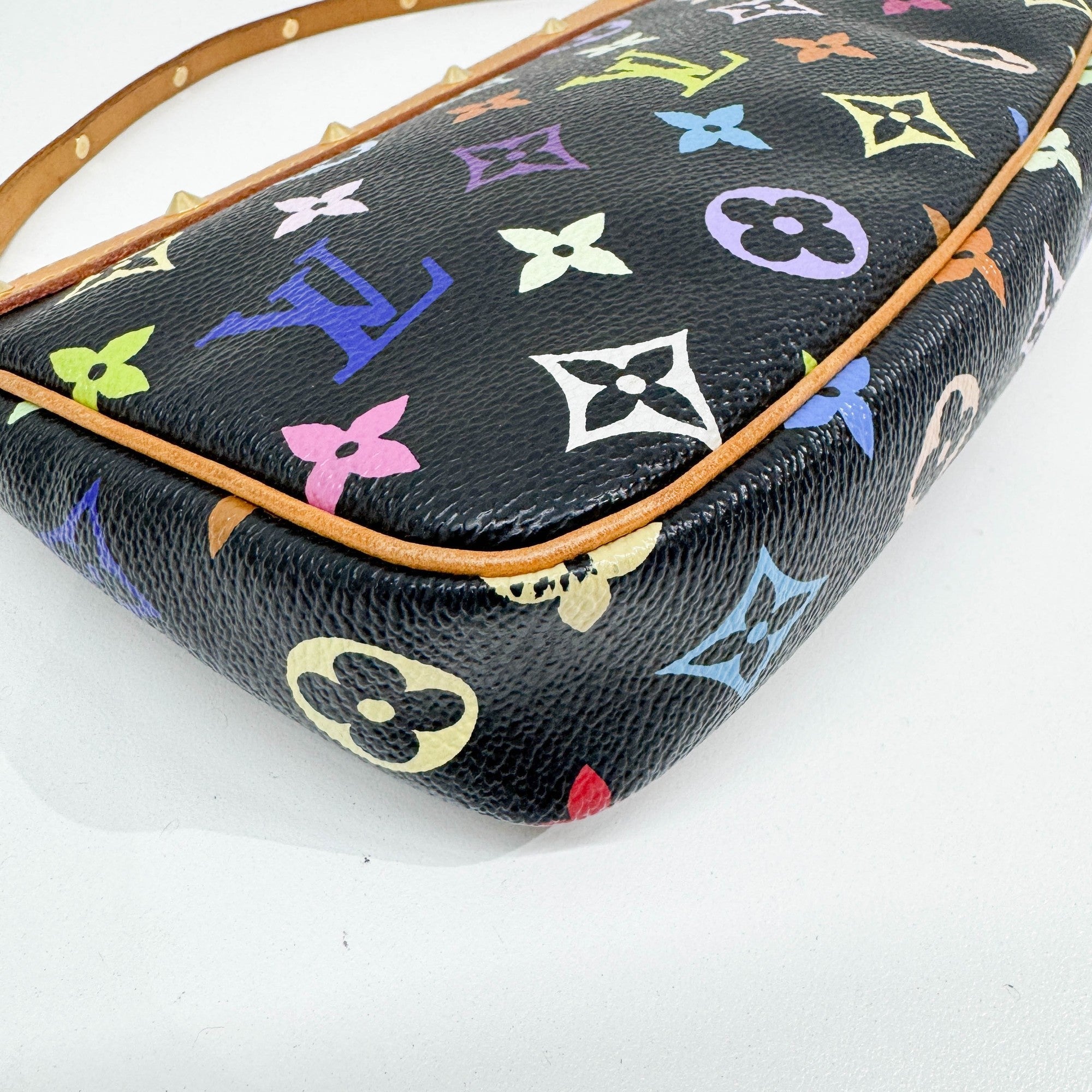 LV x Takashi Murakami Brown Canvas Pochette Accessoire Bag