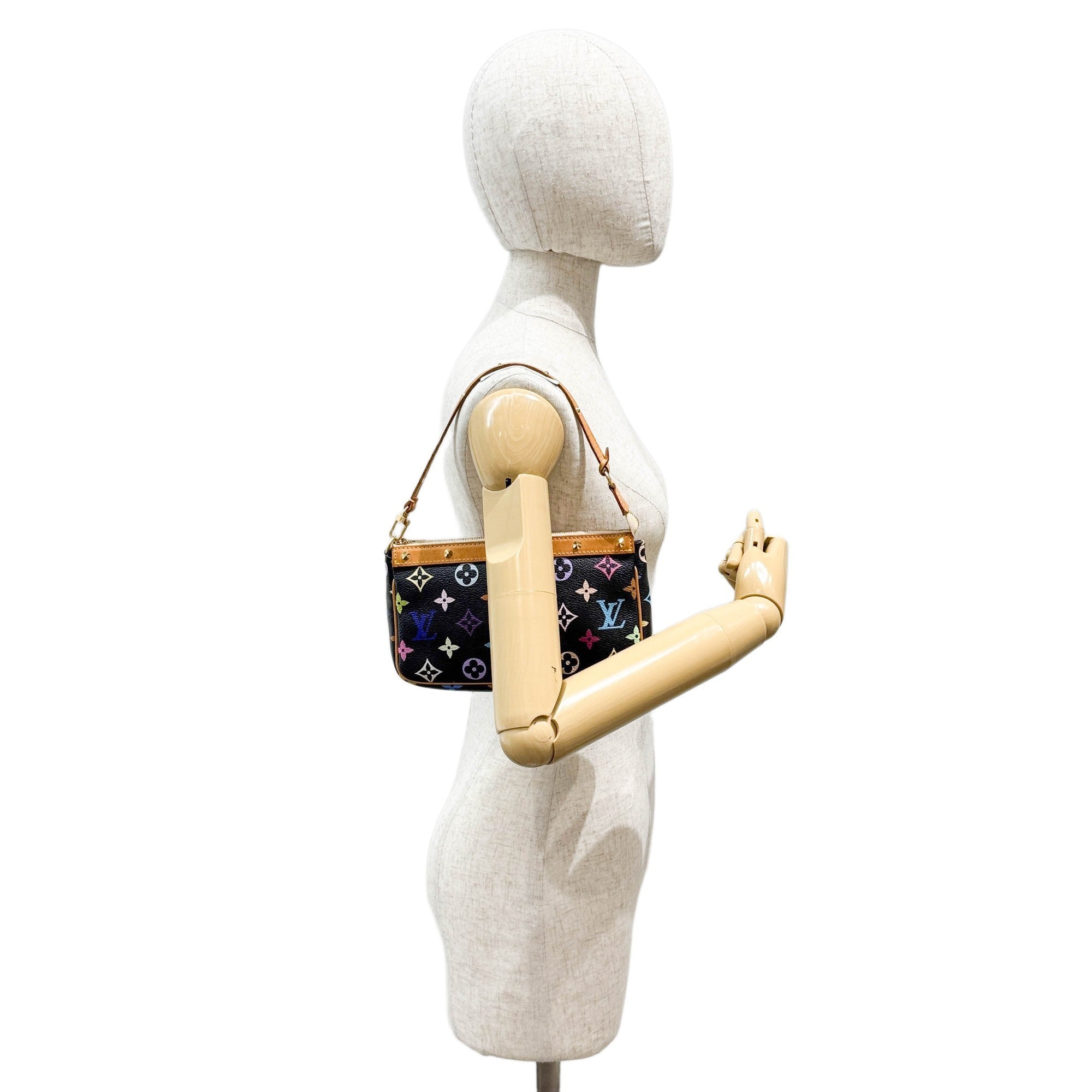 LV x Takashi Murakami Brown Canvas Pochette Accessoire Bag