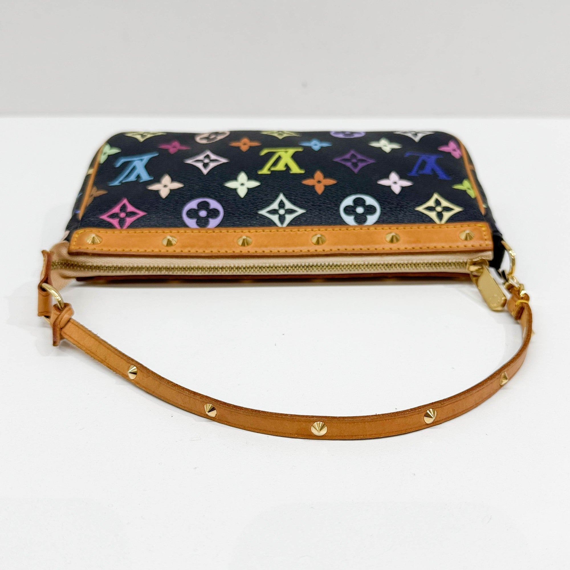 LV x Takashi Murakami Brown Canvas Pochette Accessoire Bag