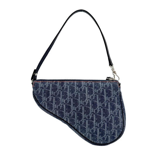 Saddle Pouch Blue Trotter Canvas Shoulder Bag