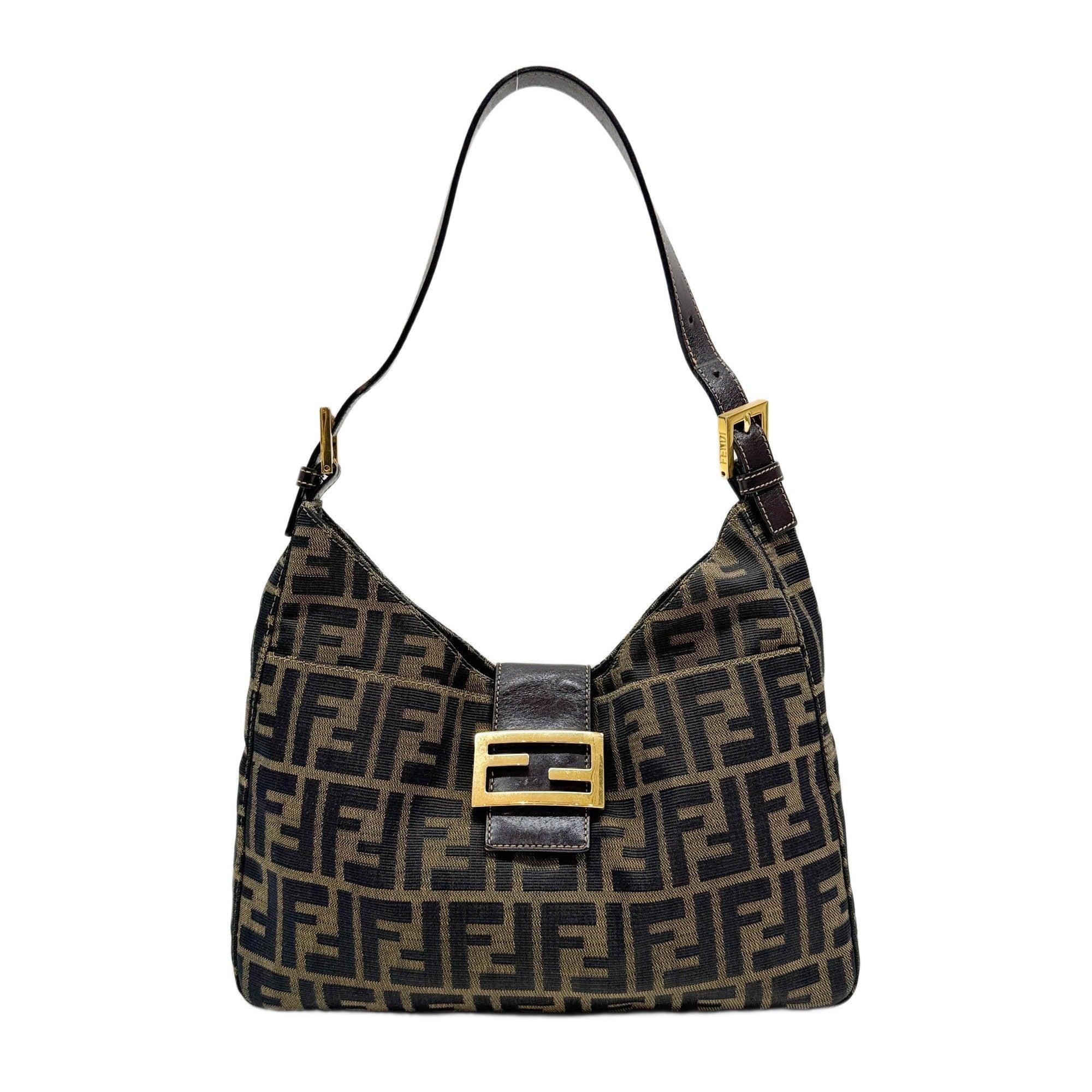 Brown Zucca Canvas Shoulder Bag