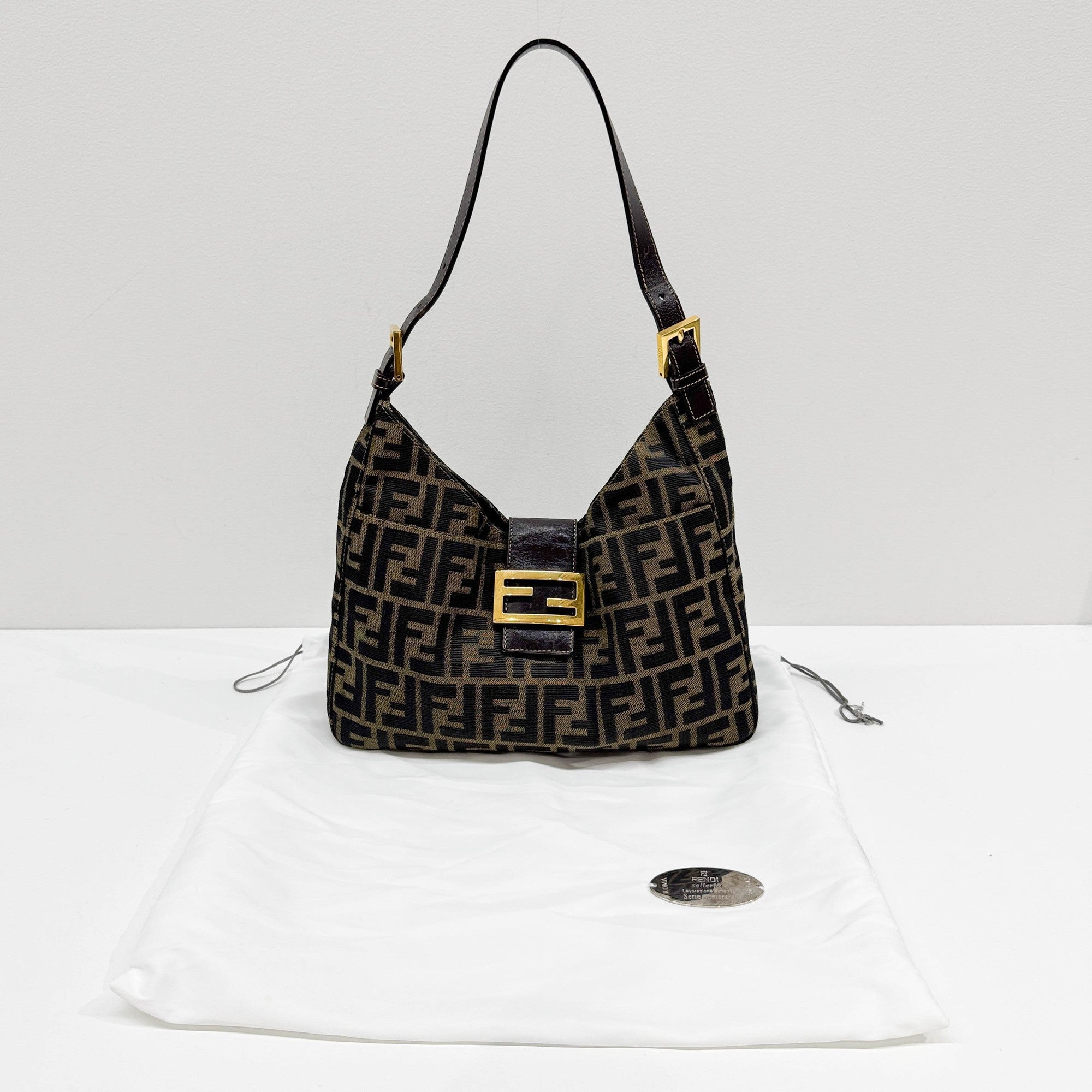 Brown Zucca Canvas Shoulder Bag