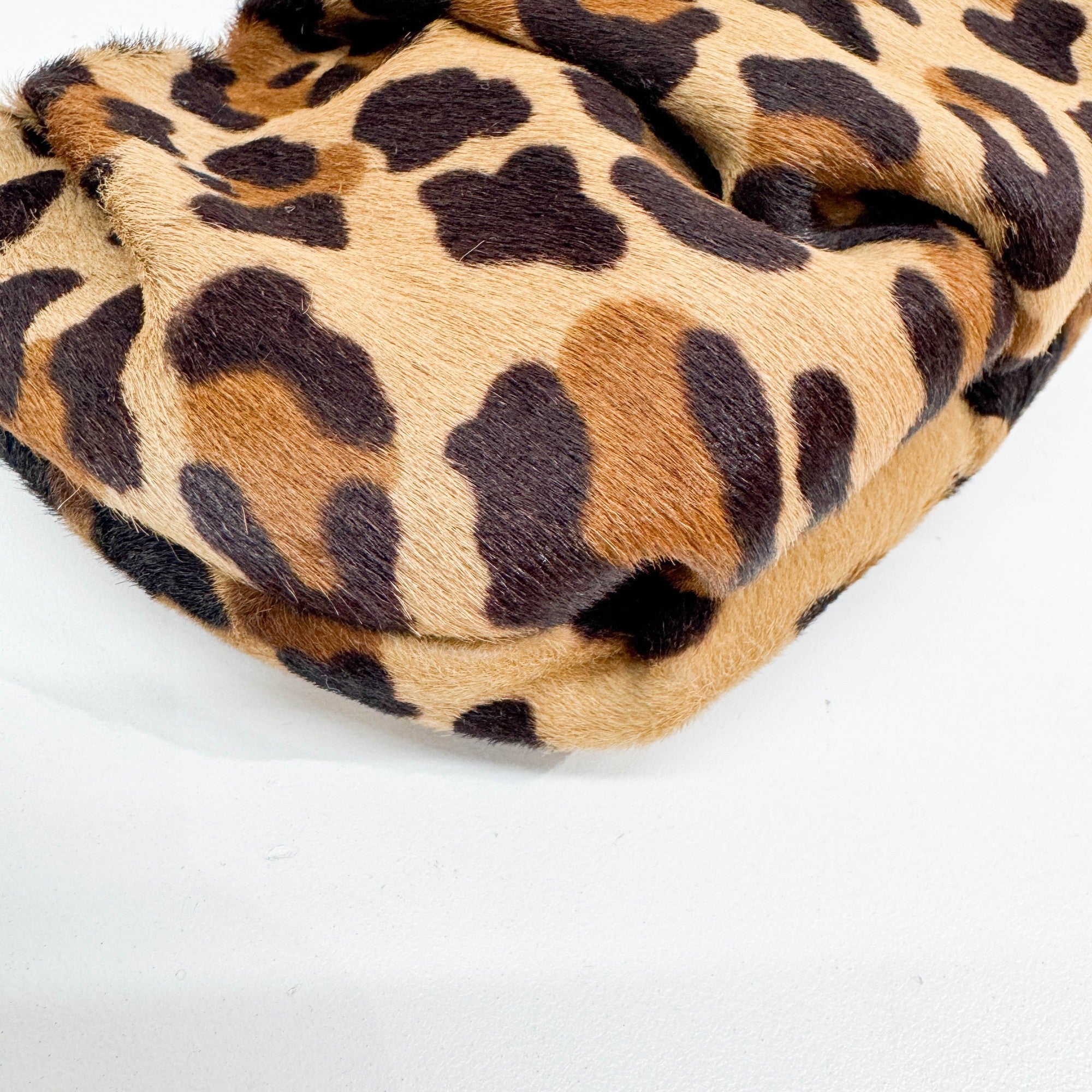 Brown Cheetah Print Pony Hair Wristlet Pouch