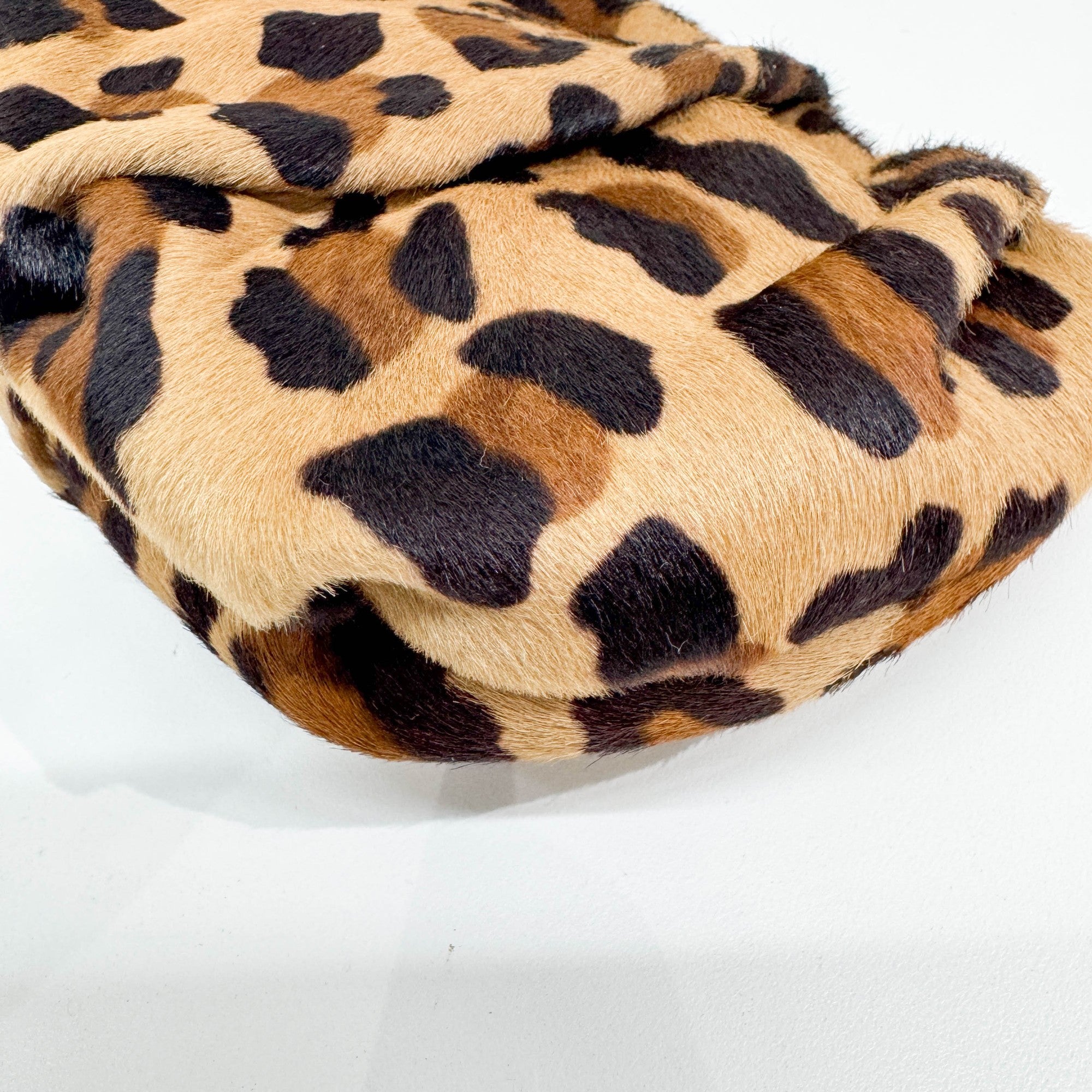 Brown Cheetah Print Pony Hair Wristlet Pouch