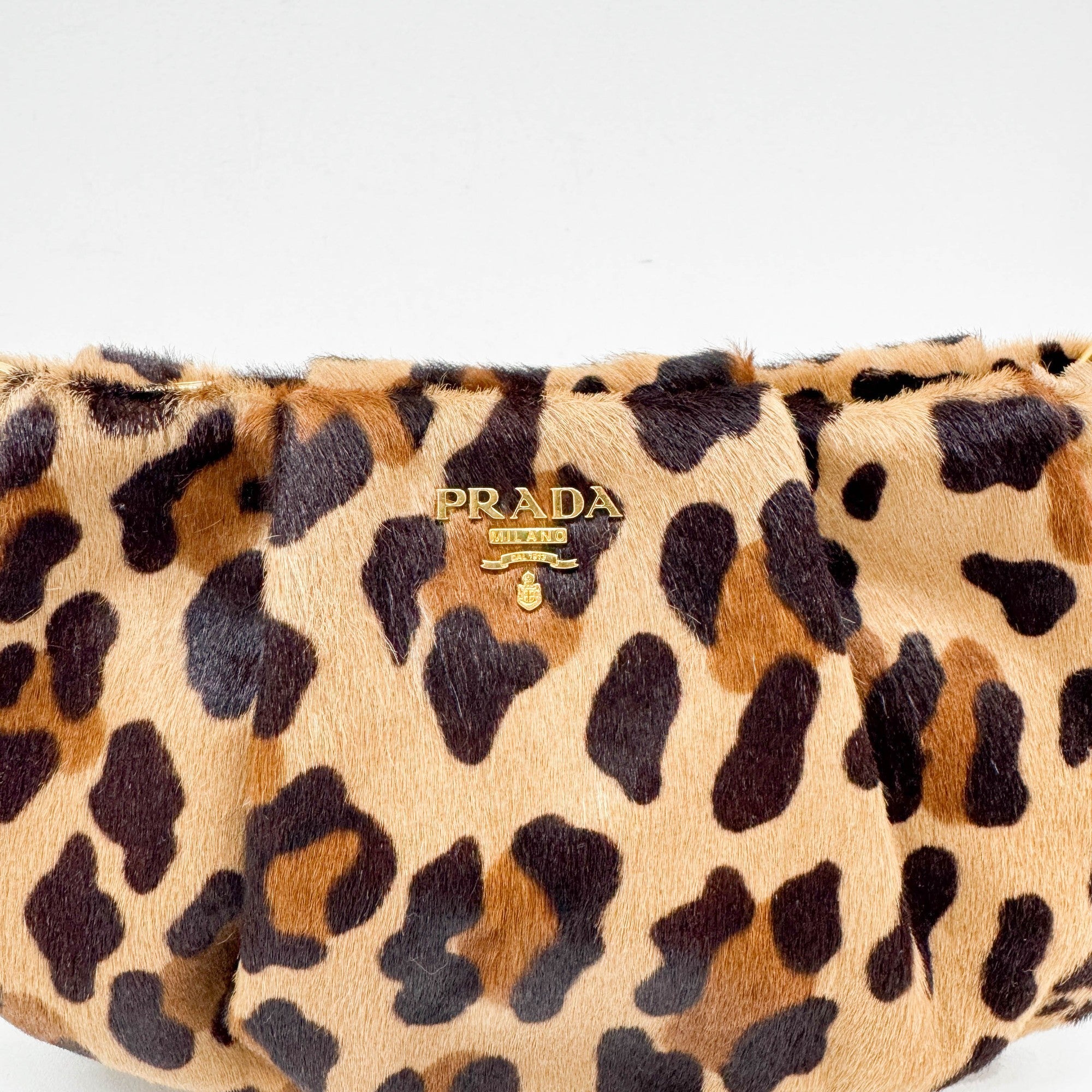 Brown Cheetah Print Pony Hair Wristlet Pouch