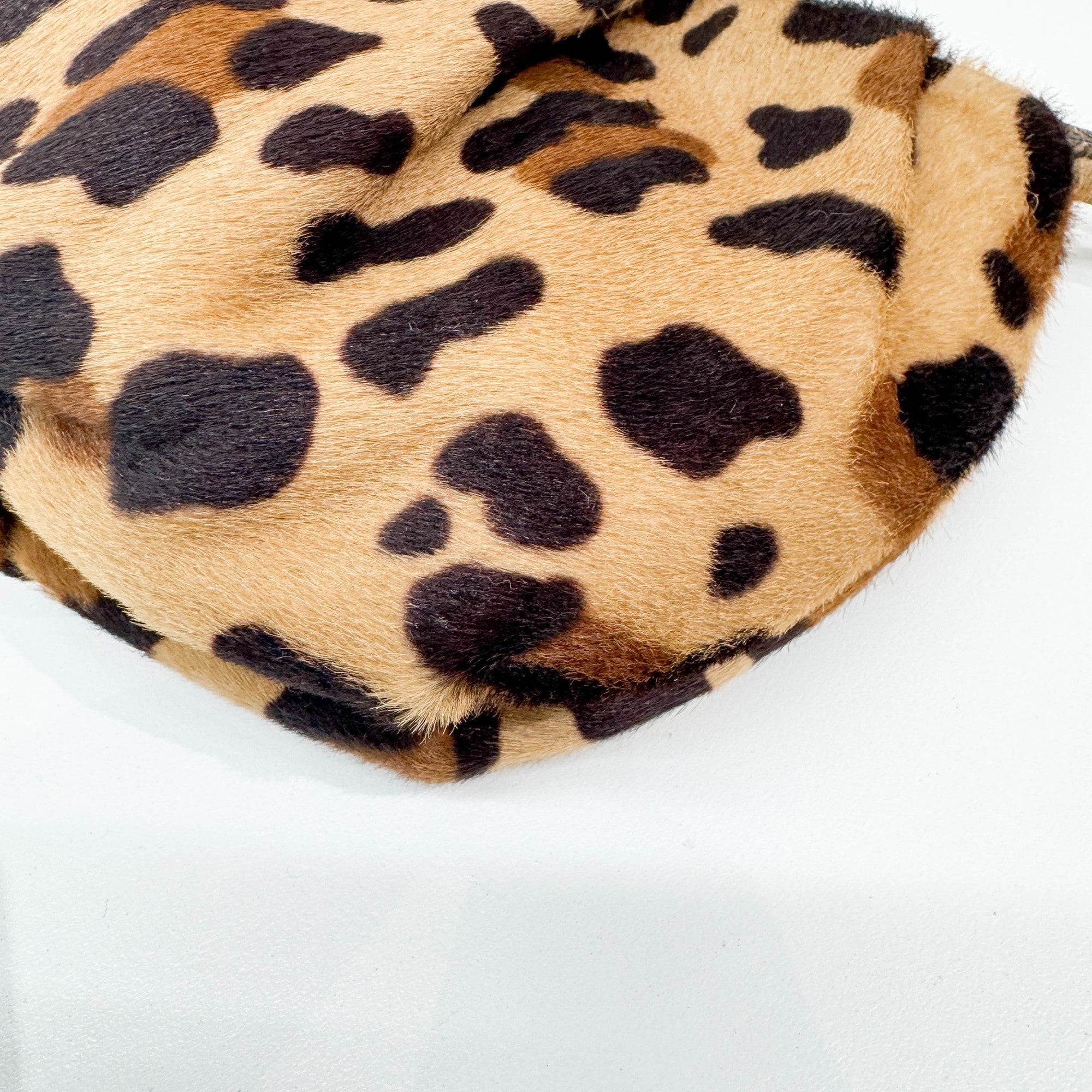 Brown Cheetah Print Pony Hair Wristlet Pouch