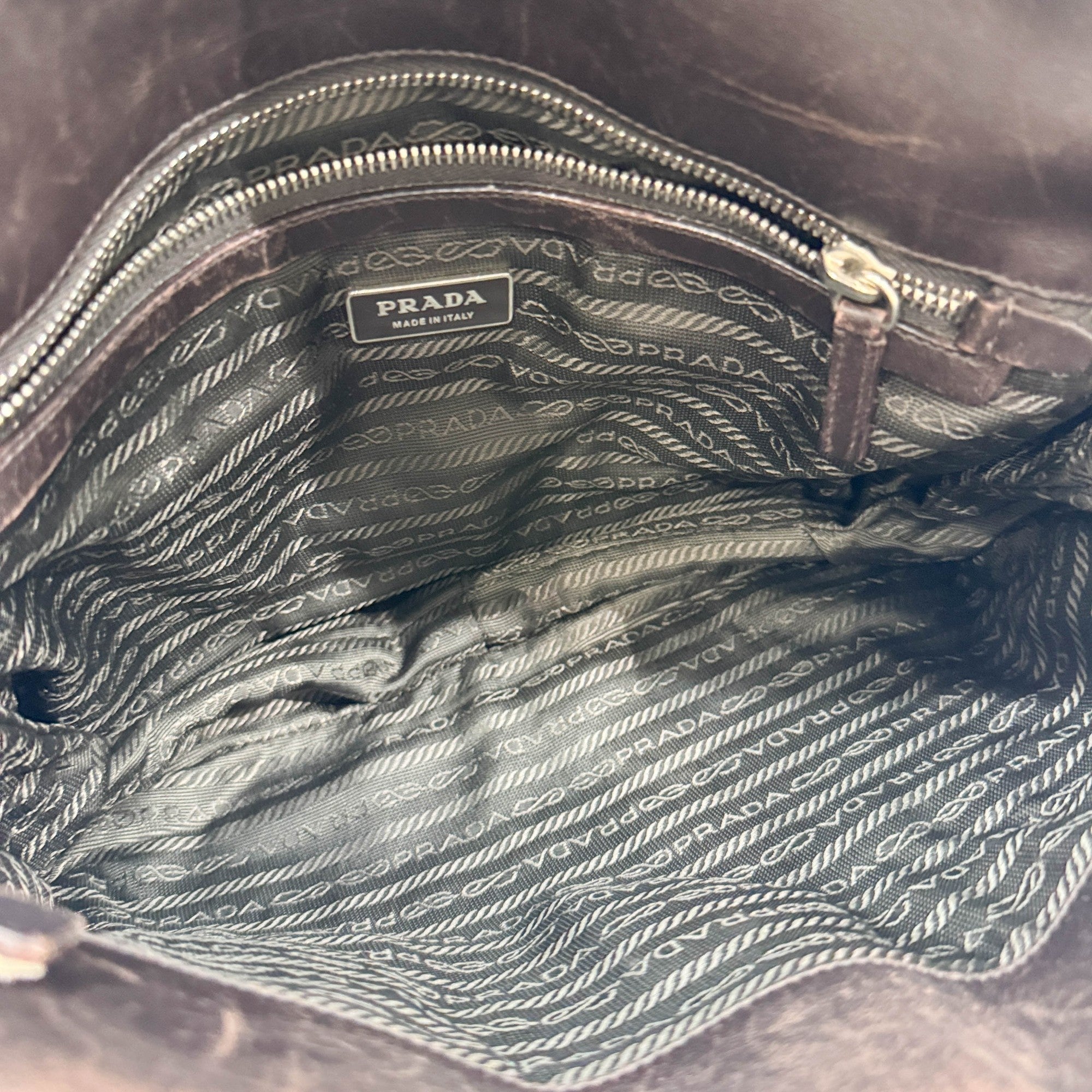 Brown & White Zebra Print Pony Hair Shoulder Bag