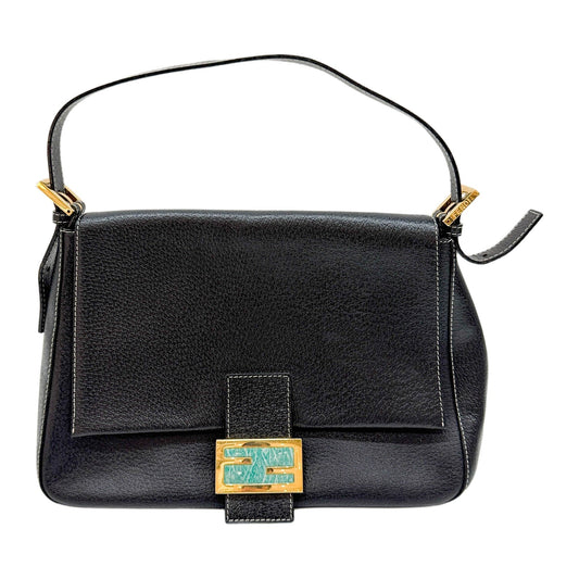 Mamma Baguette Black Leather Shoulder Bag