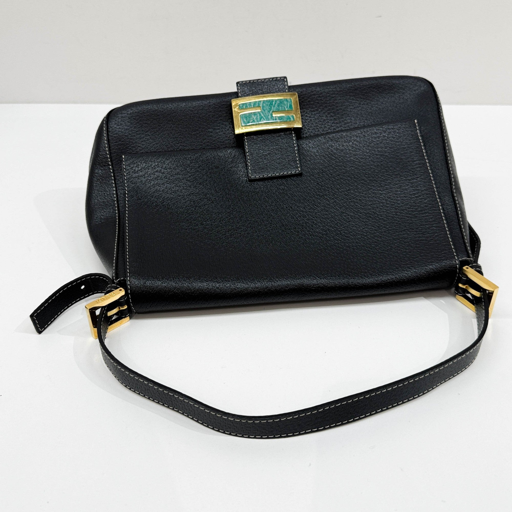 Mamma Baguette Black Leather Shoulder Bag