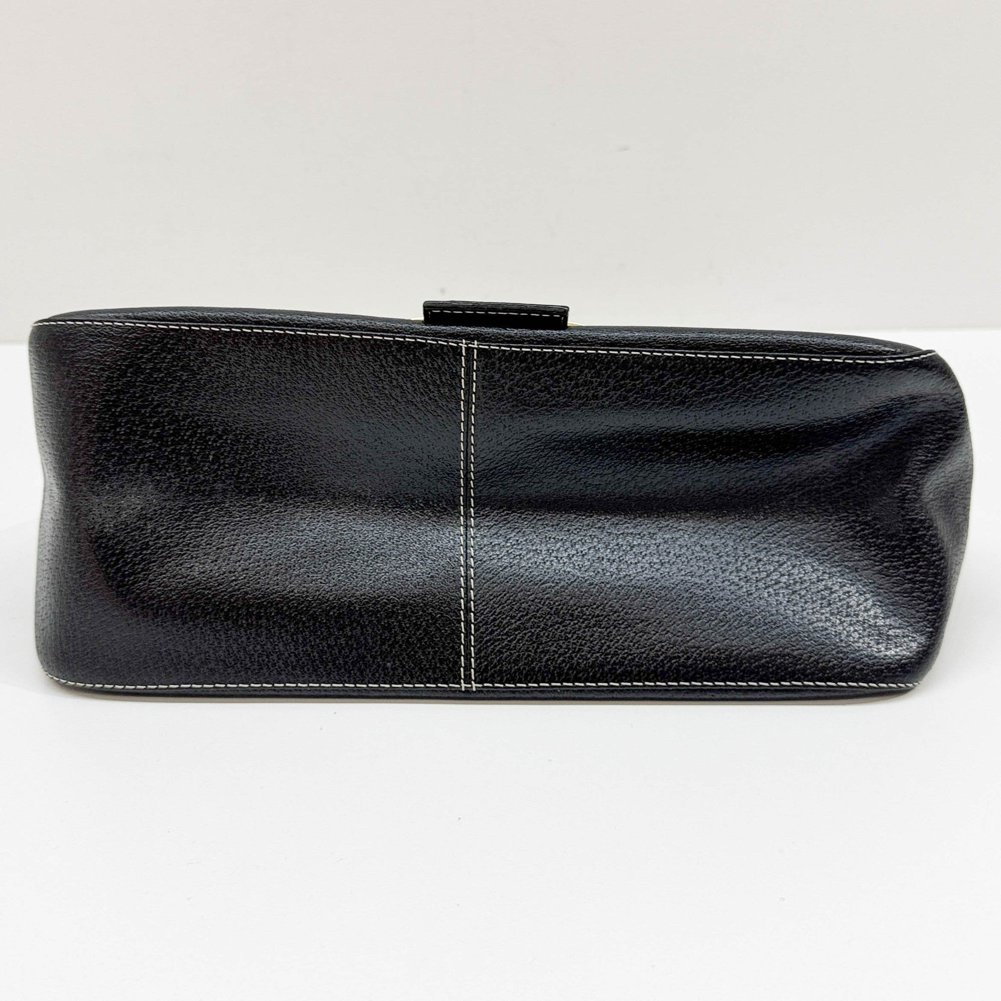 Mamma Baguette Black Leather Shoulder Bag