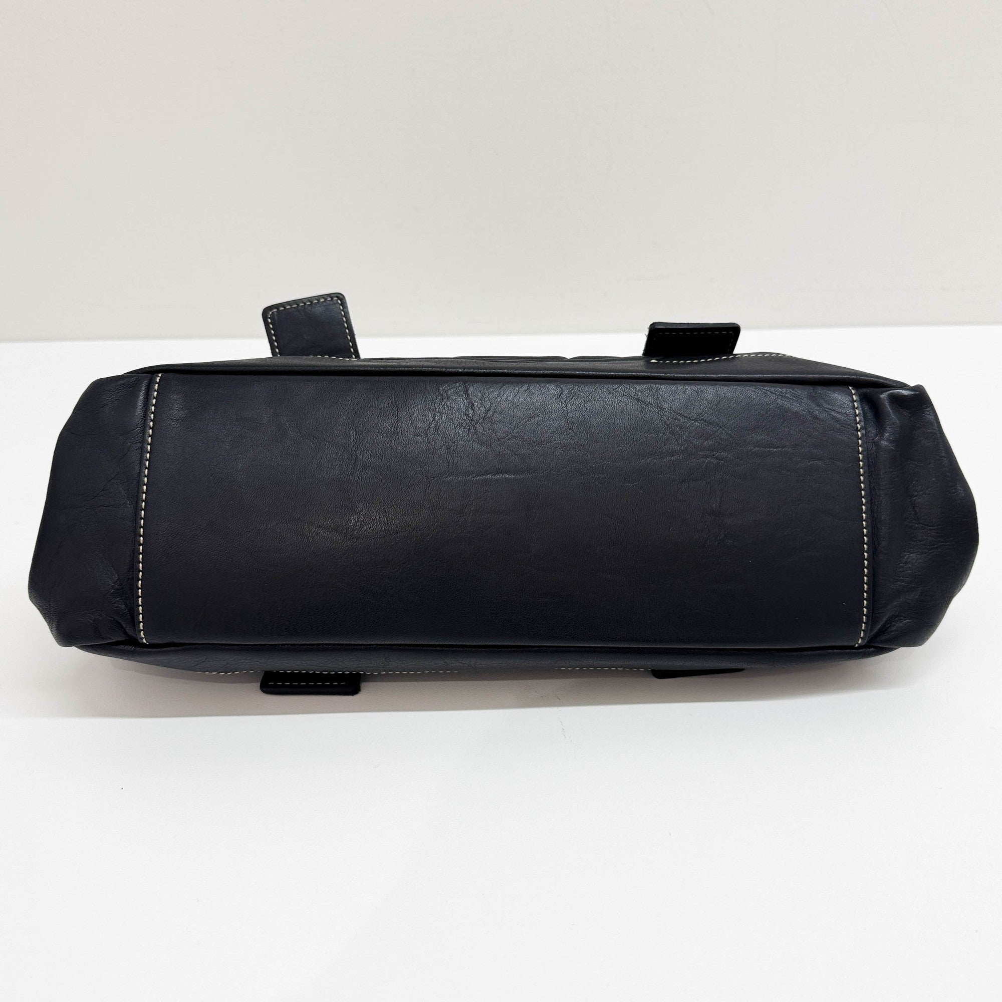 Orb Black Leather Shoulder Bag
