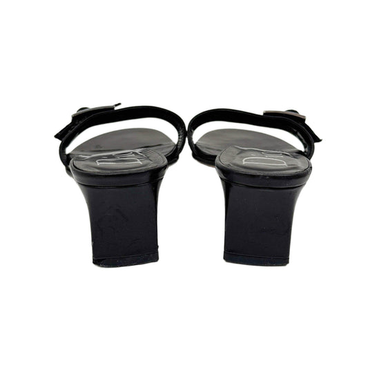 Size 37 1/2 EU Black Trotter Canvas Heels