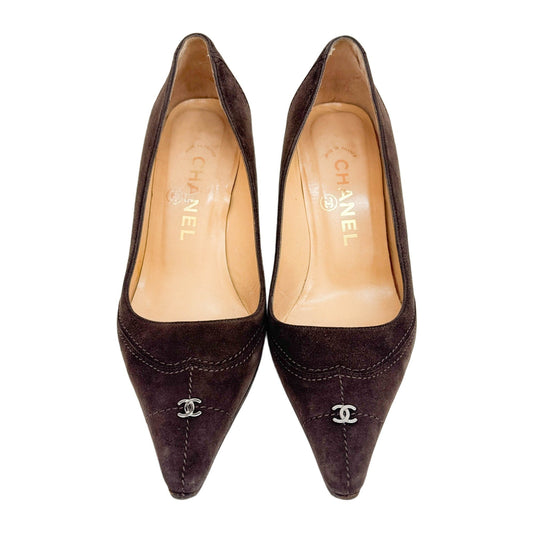 Size 35 1/2 EU Brown Suede Heels