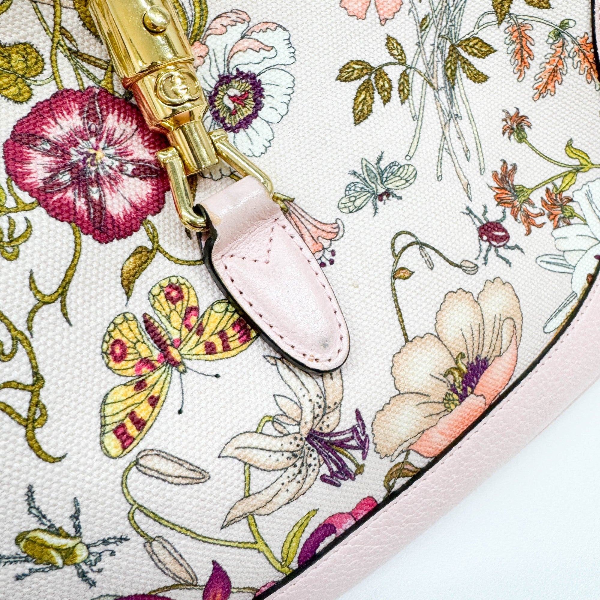 Jackie Floral Pink Cotton Shoulder Bag