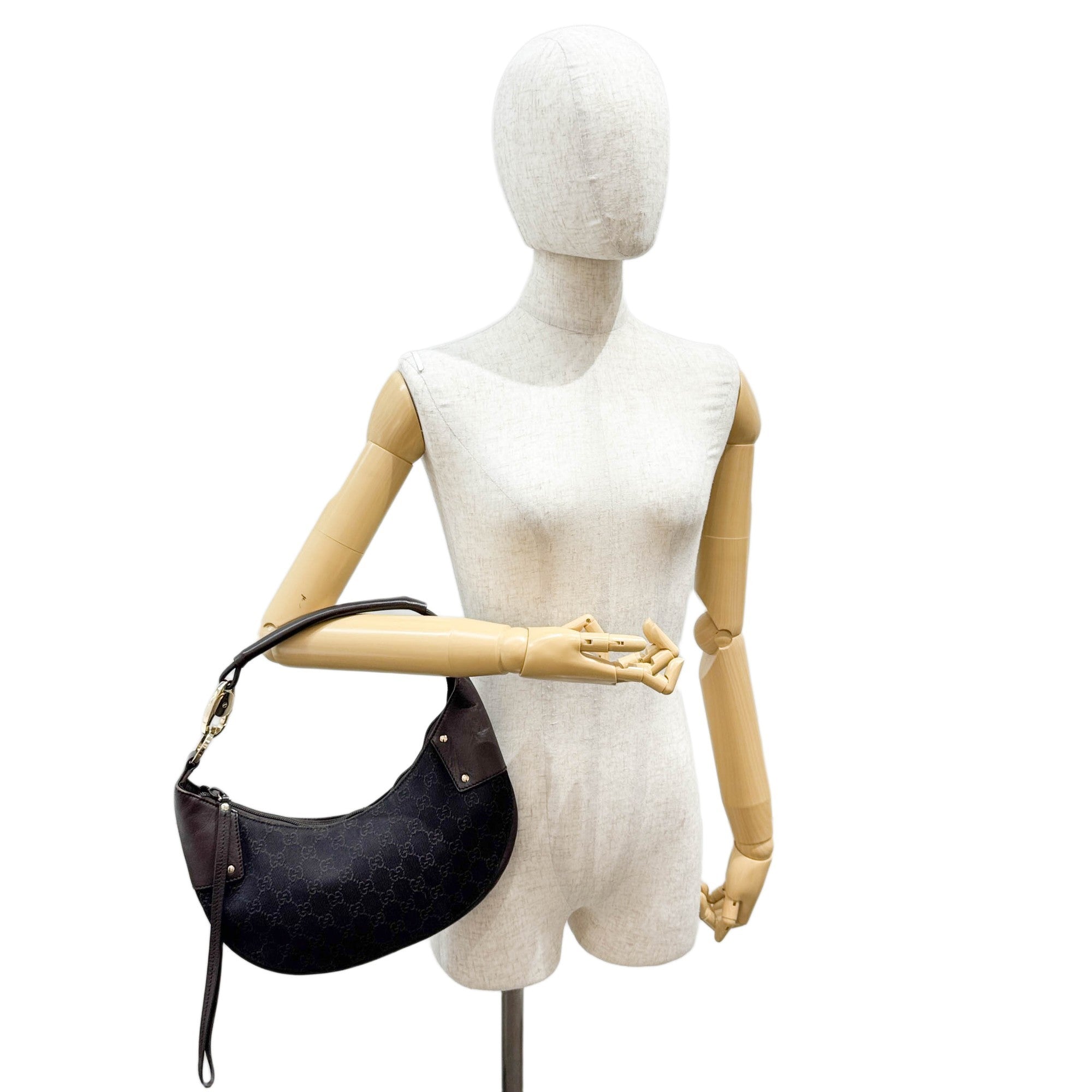 Brown GG Canvas Hobo Bag