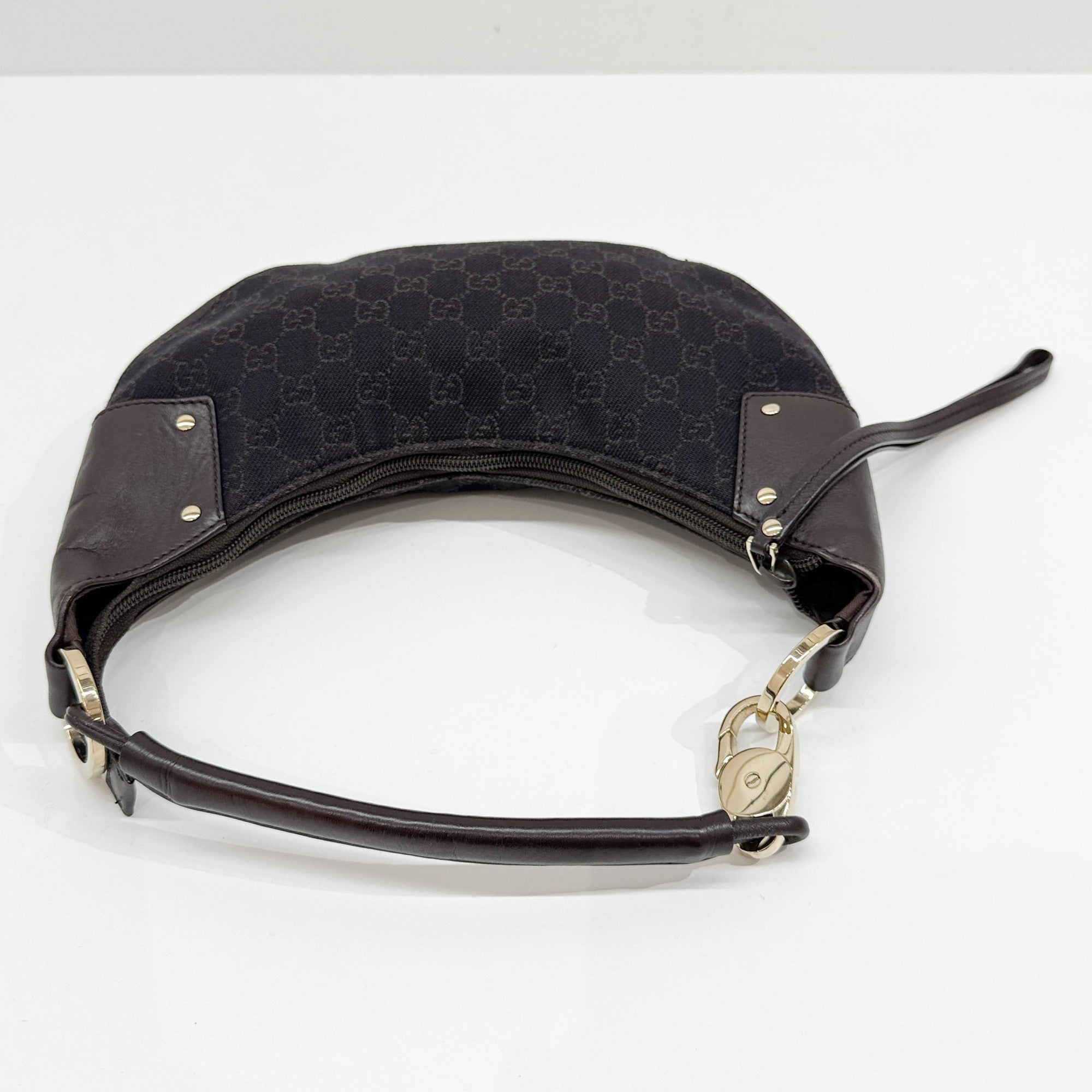 Brown GG Canvas Hobo Bag