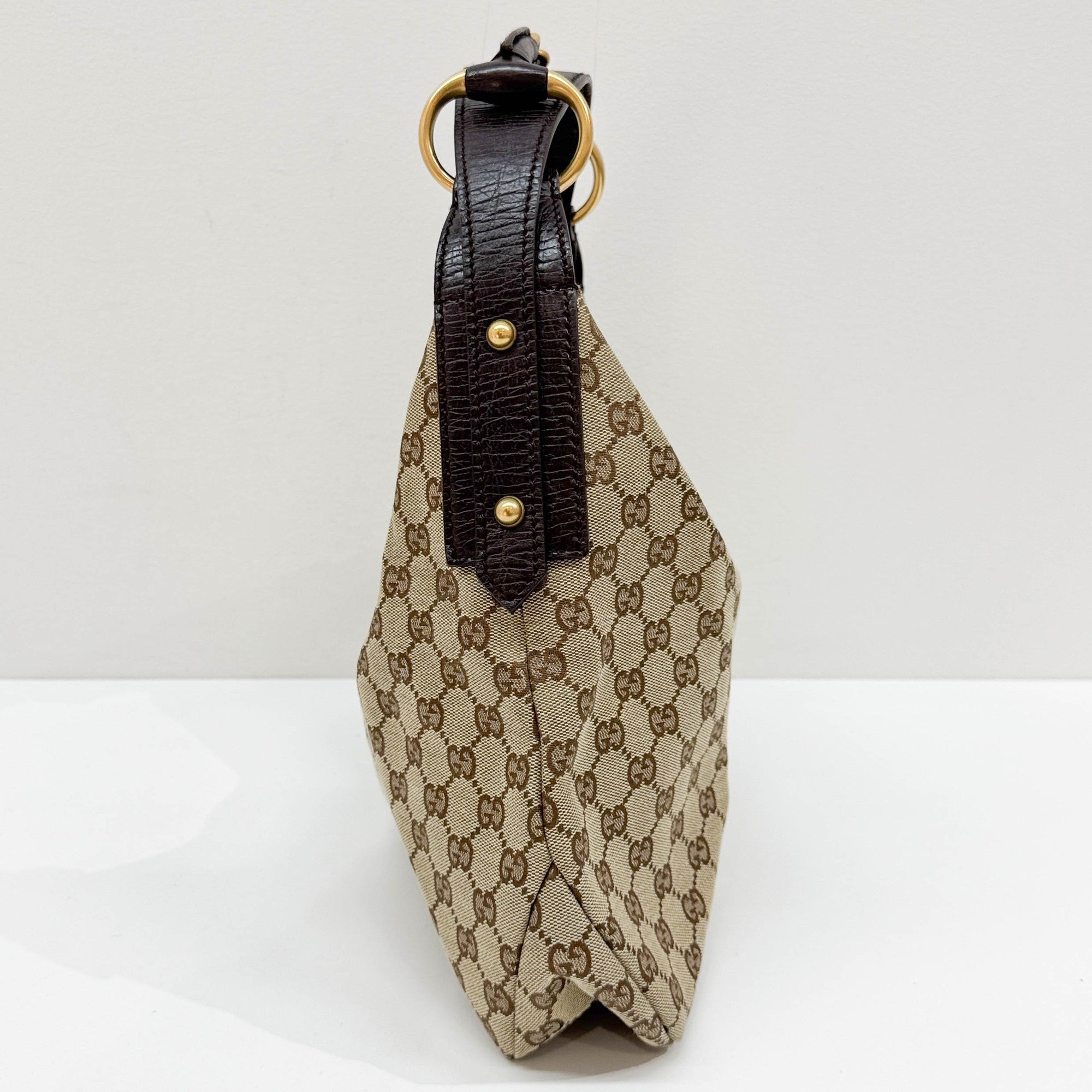Horsebit Brown GG Canvas Shoulder Bag