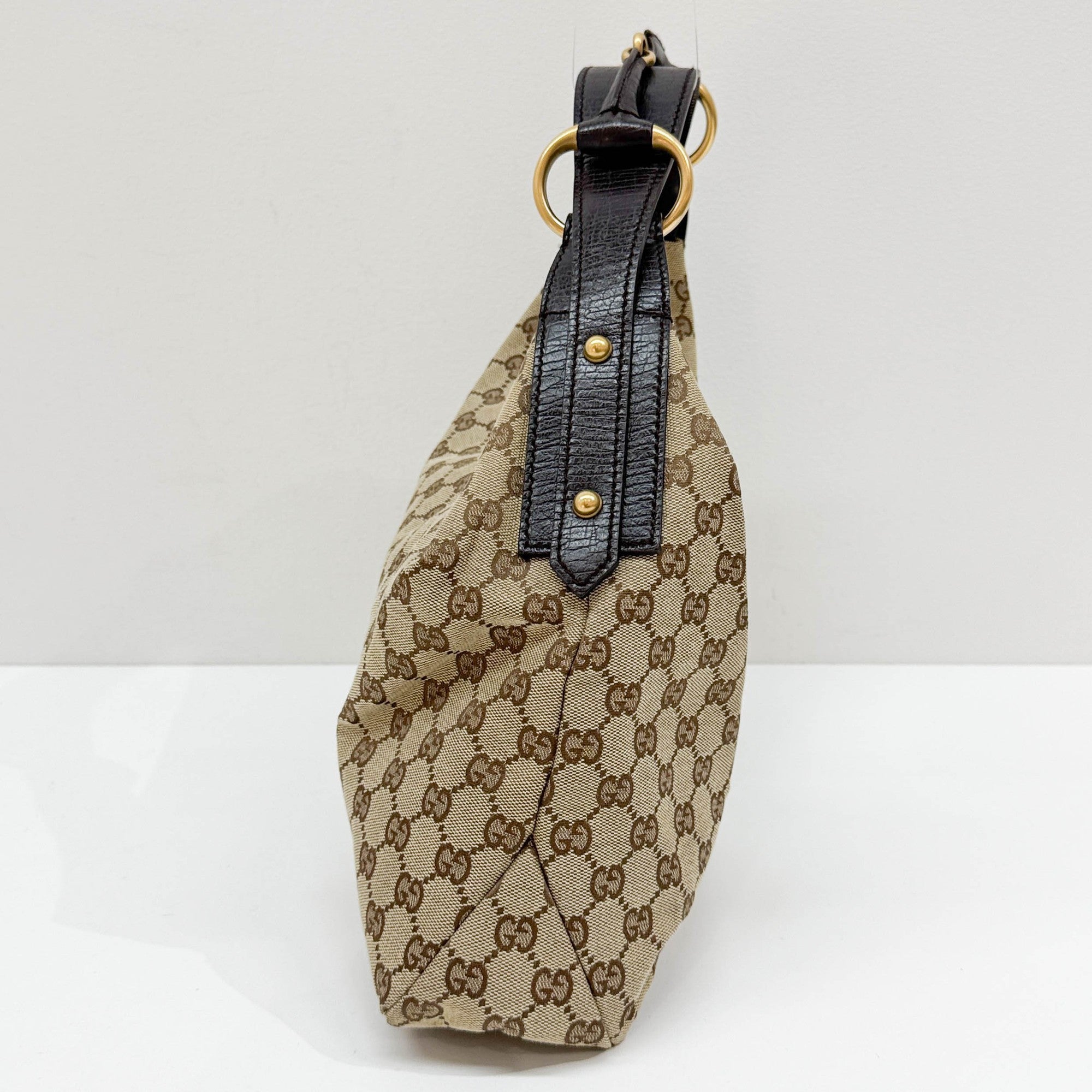 Horsebit Brown GG Canvas Shoulder Bag