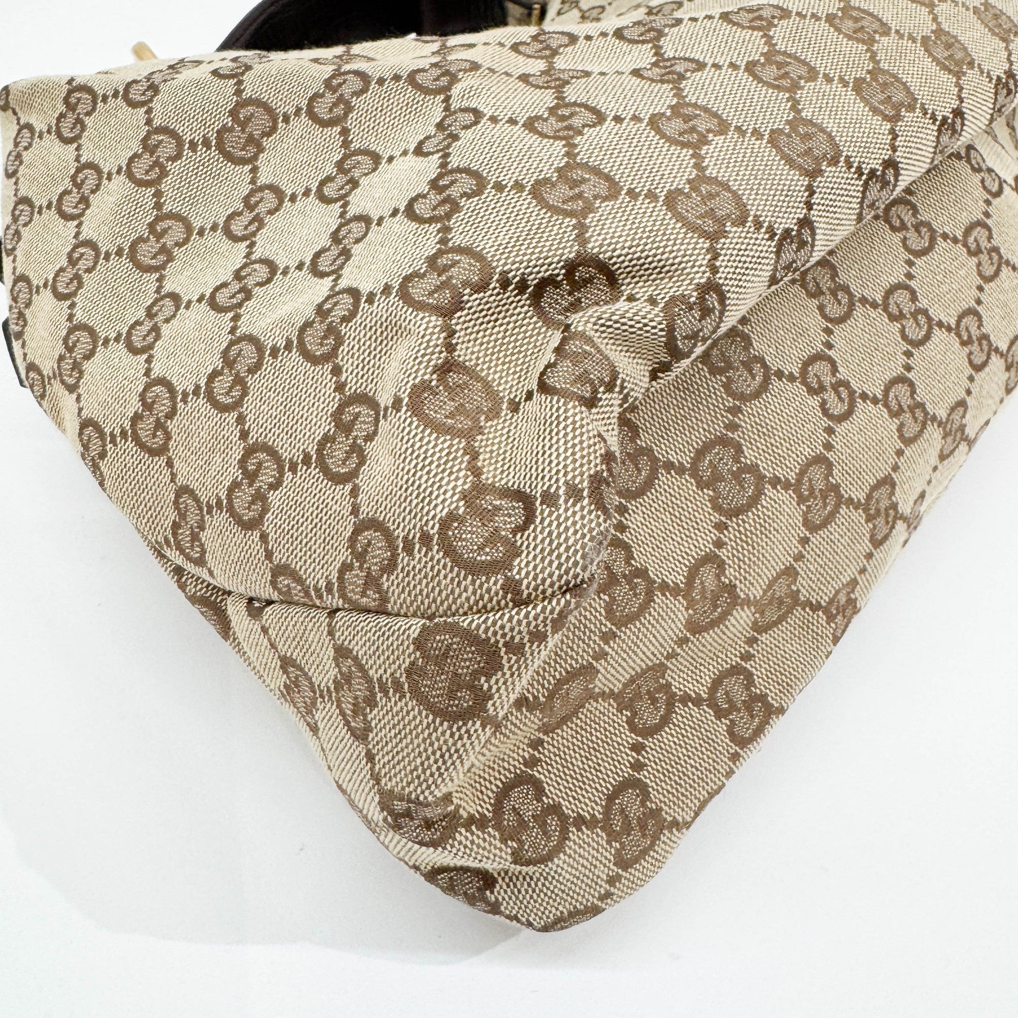 Horsebit Brown GG Canvas Shoulder Bag