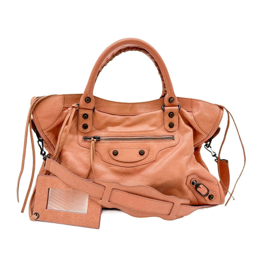 The City Coral Pink Leather Two Way Bag