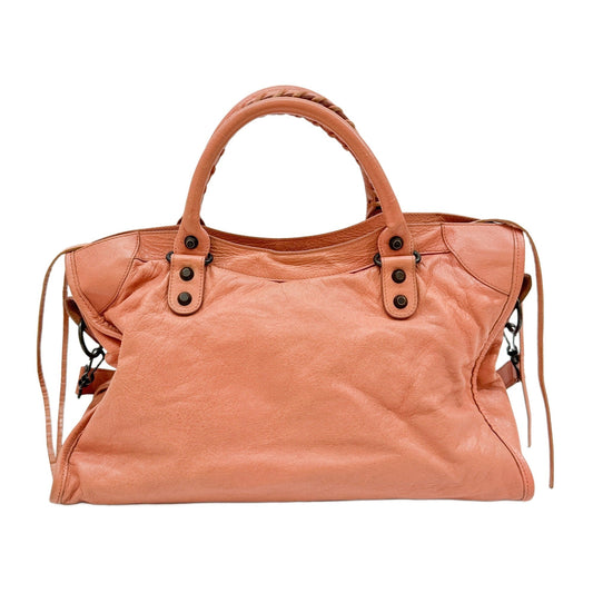 The City Coral Pink Leather Two Way Bag