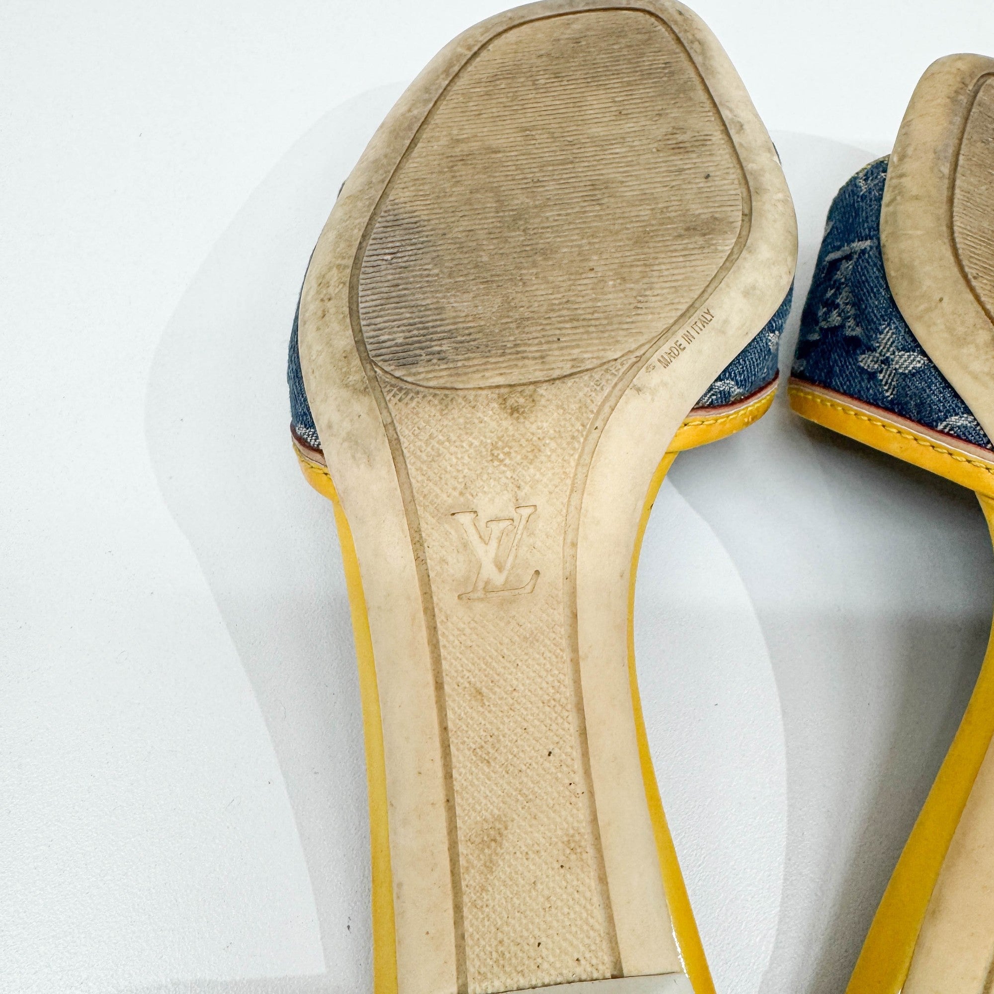 Size 35 EU Blue Monogram Canvas Mini Heels