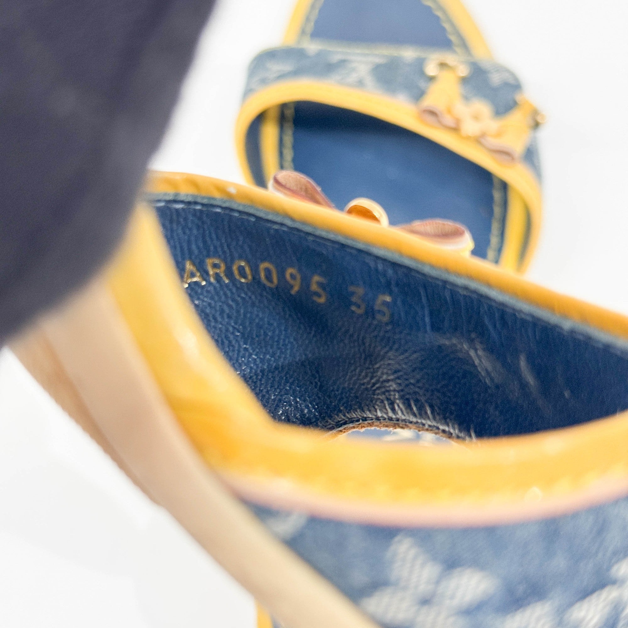 Size 35 EU Blue Monogram Canvas Mini Heels