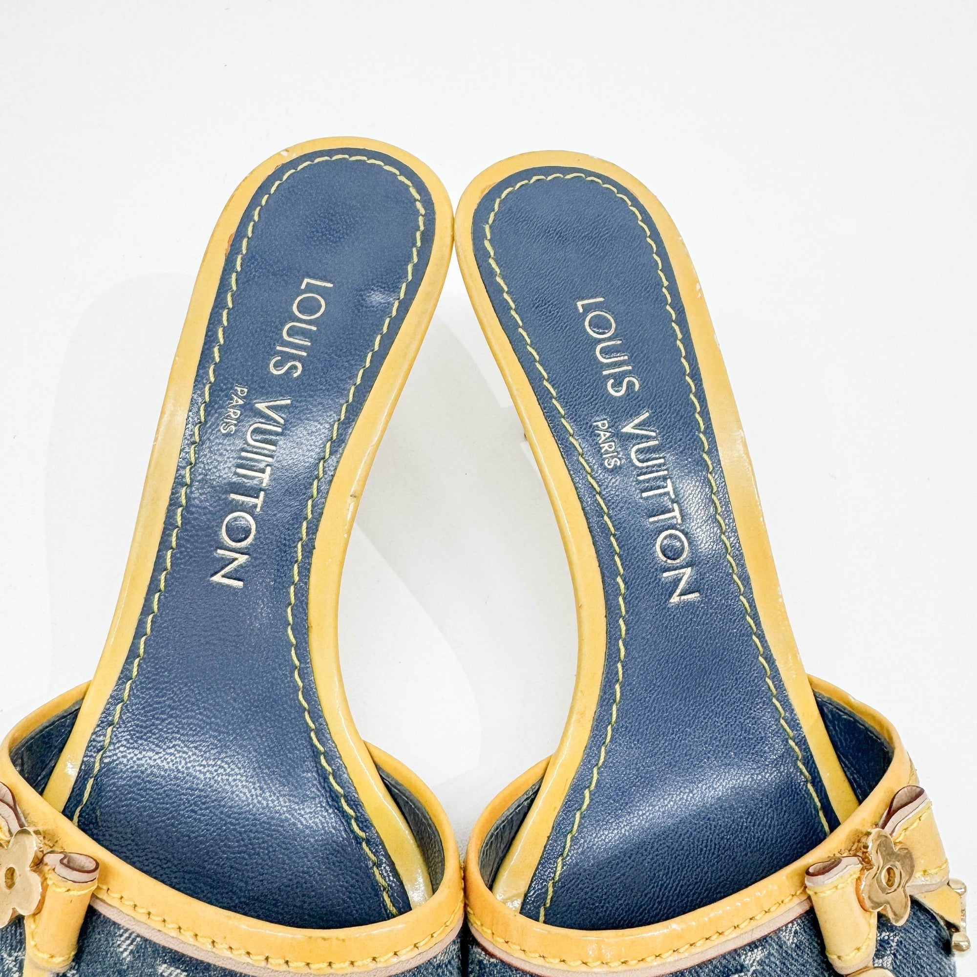 Size 35 EU Blue Monogram Canvas Mini Heels